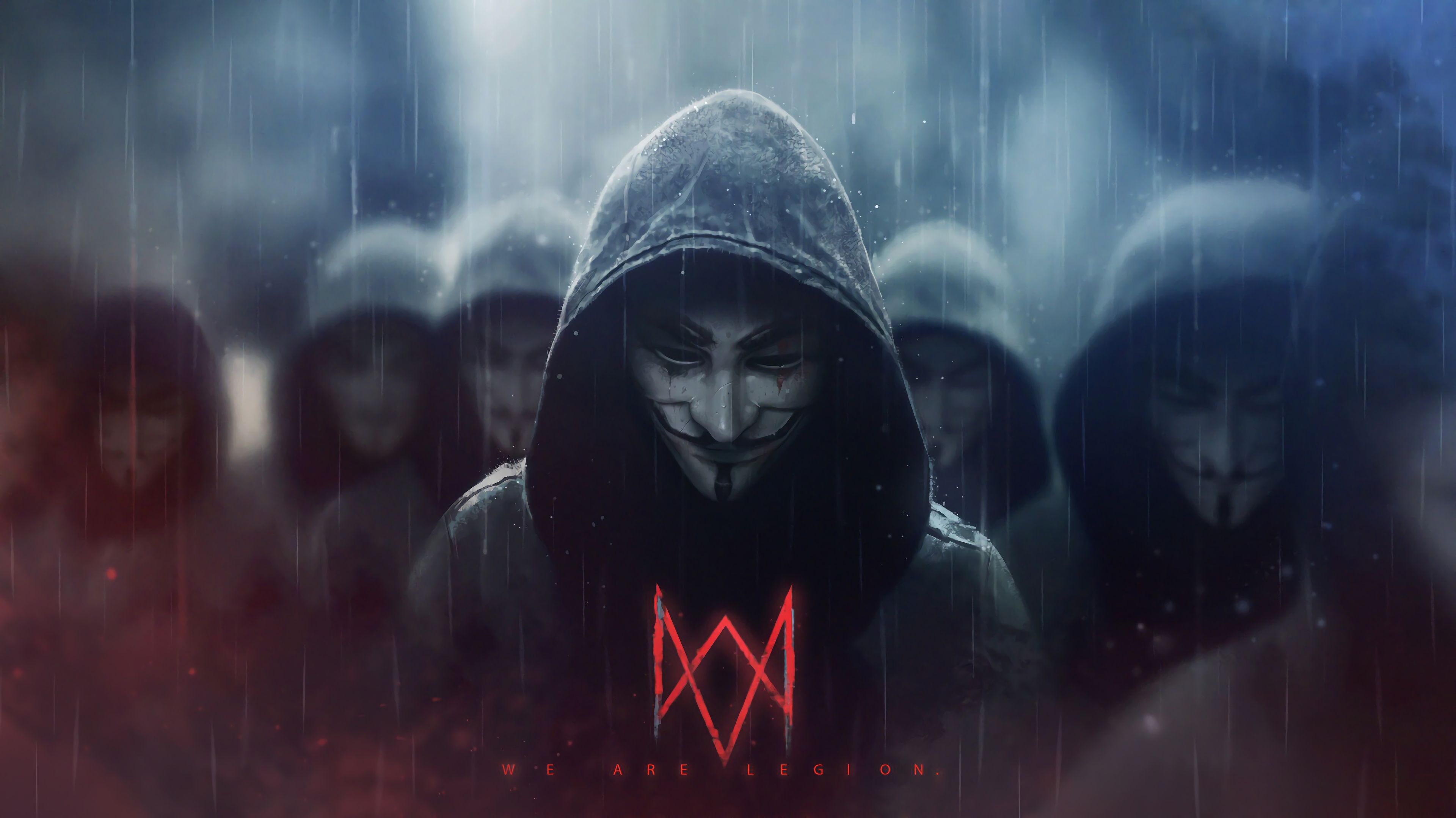 3840x2160 Watch Dogs Legion Logo Anonymous 4K Wallpaper HD