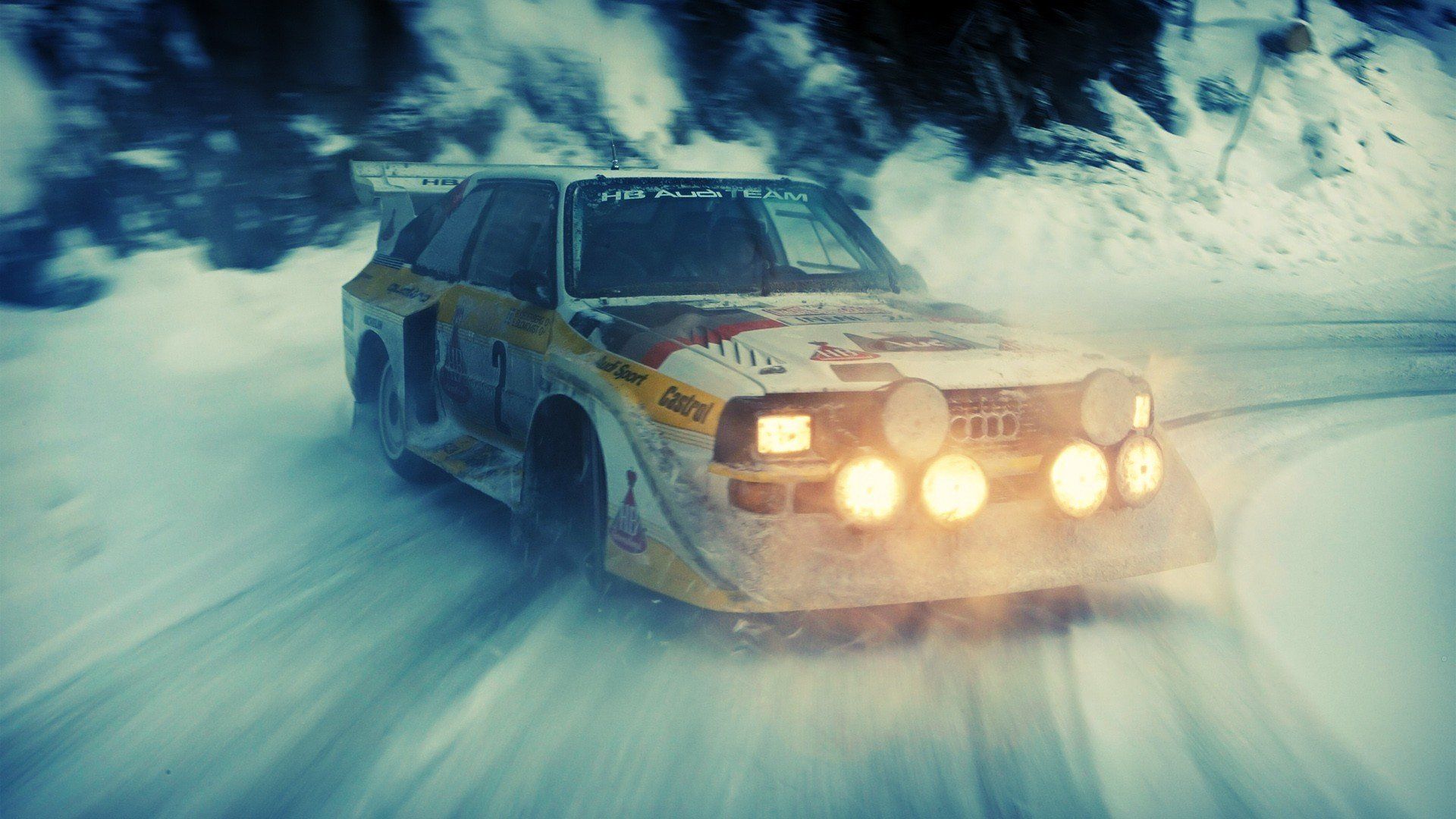 1920x1080 Audi Rally Beast: HD Snow Drift Wallpaperx1080