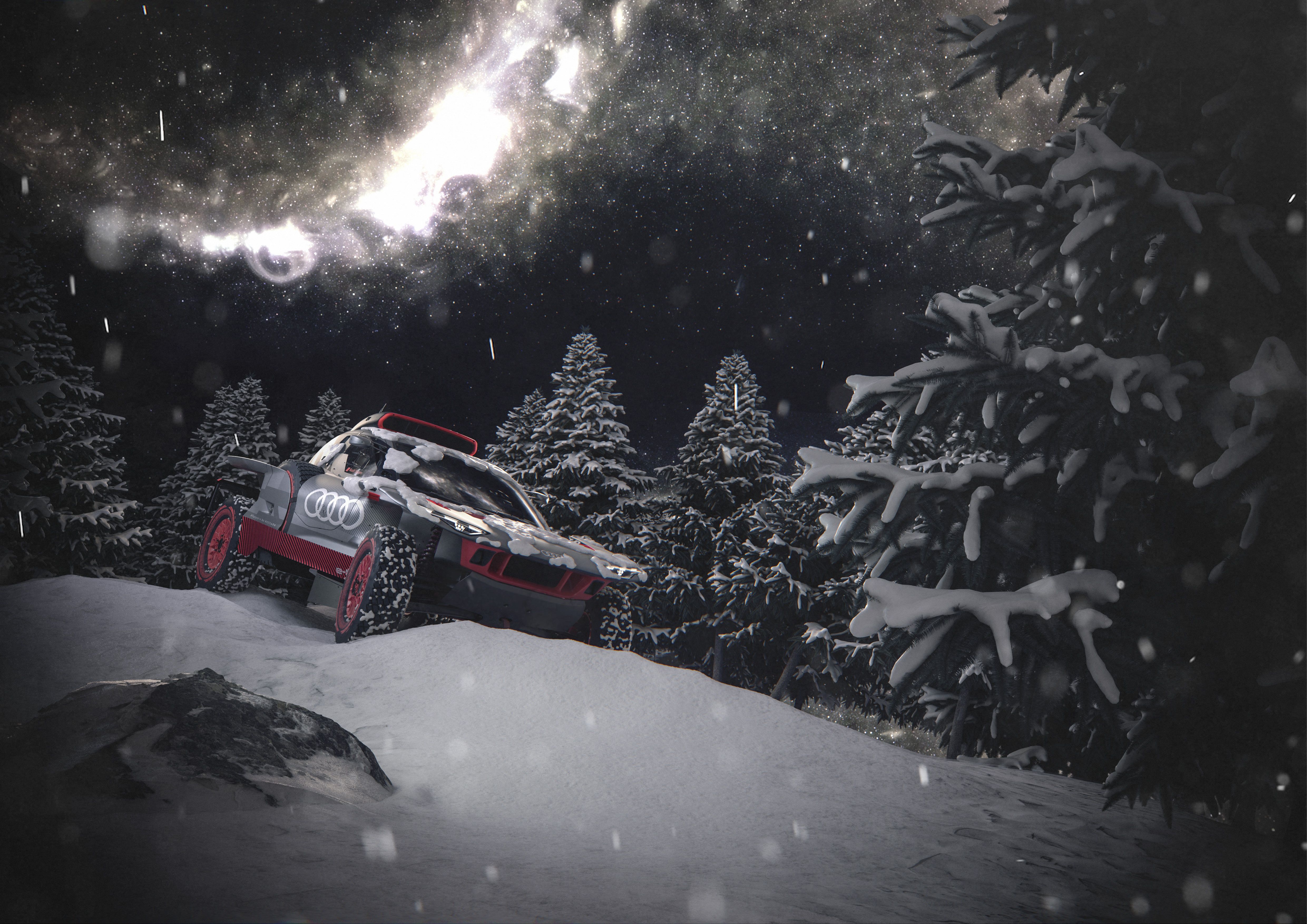 4961x3508 Wallpaper Winter, Snow, Audi, Tree, Merry Christmas, Merry Christmas, Audi RS Q E Tron, Virtual World Tour For Mobile And Desktop, Section Audi, Resolution 4961x3508