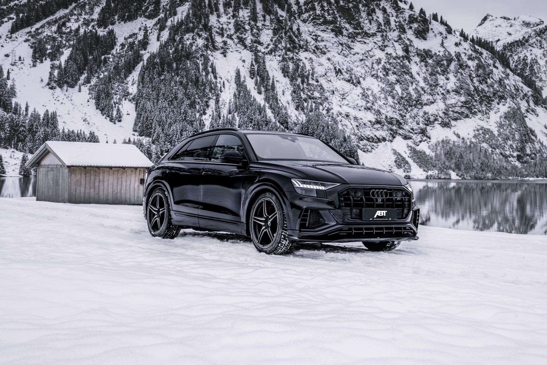 1920x1281 Download Snow SUV Black Car Car Audi Vehicle Audi Q8 HD Wallpaperx2401