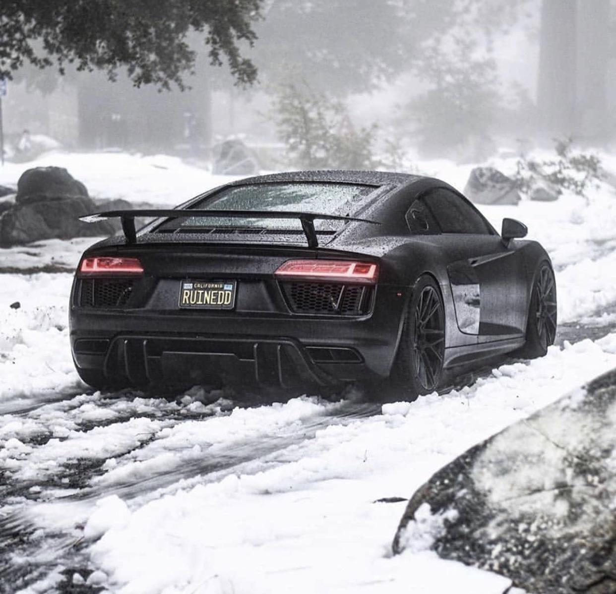 1242x1198 Audi R8 in the snow