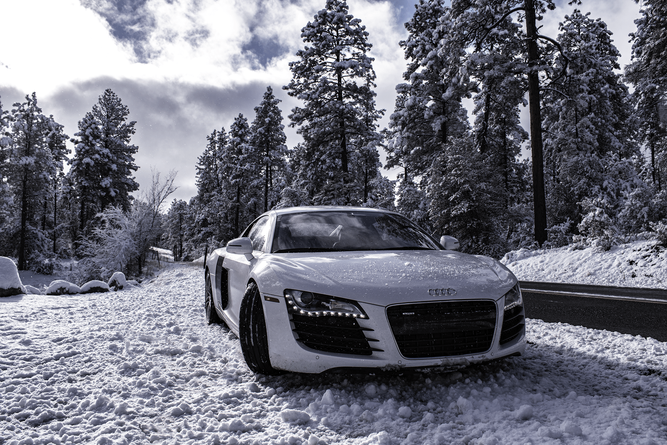 2250x1500 Snowy Sunday Morning Drive Gen Audi R8