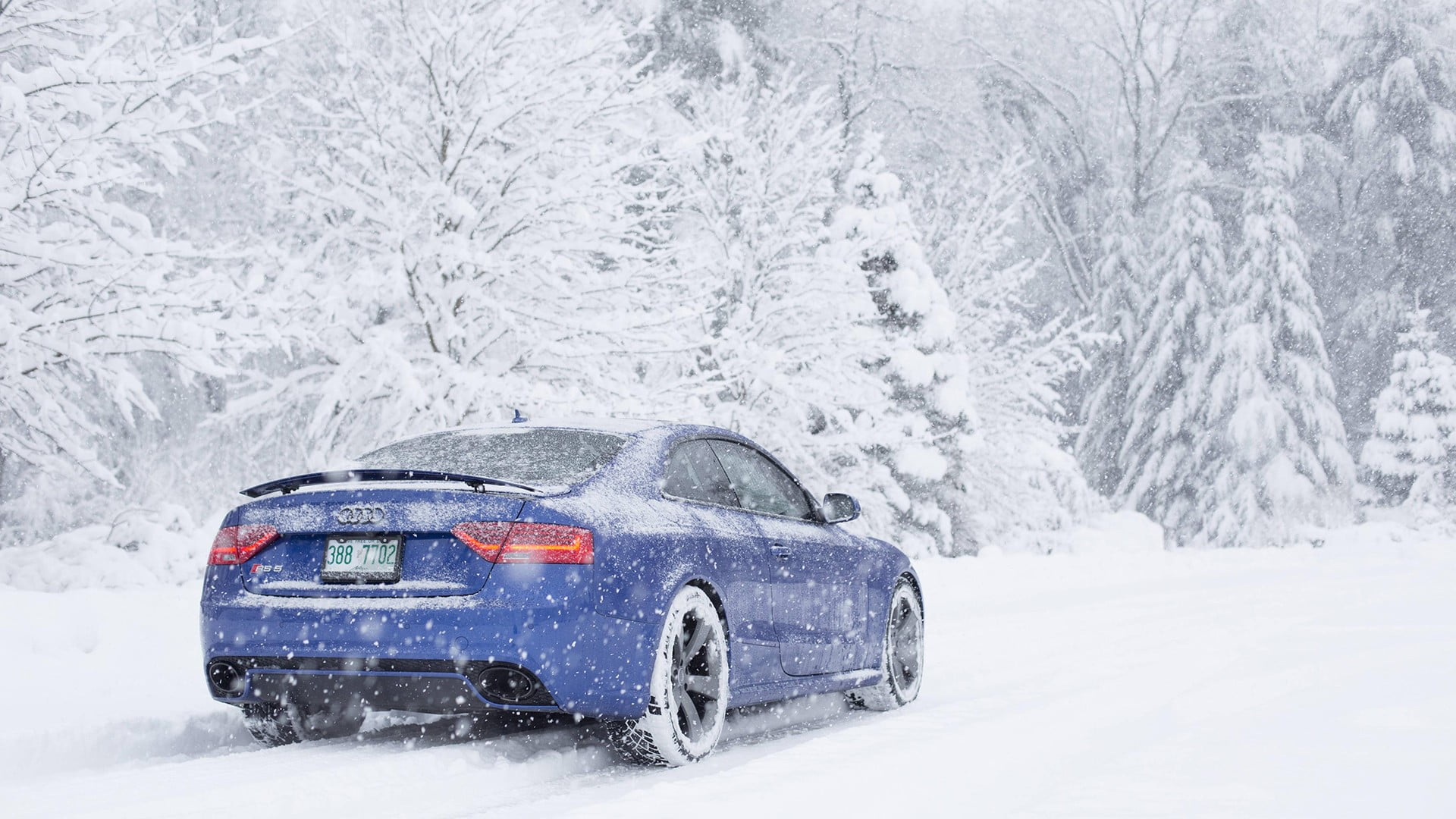 1920x1080 Blue coupe, car, snow, Audi RS Audi HD wallpaper