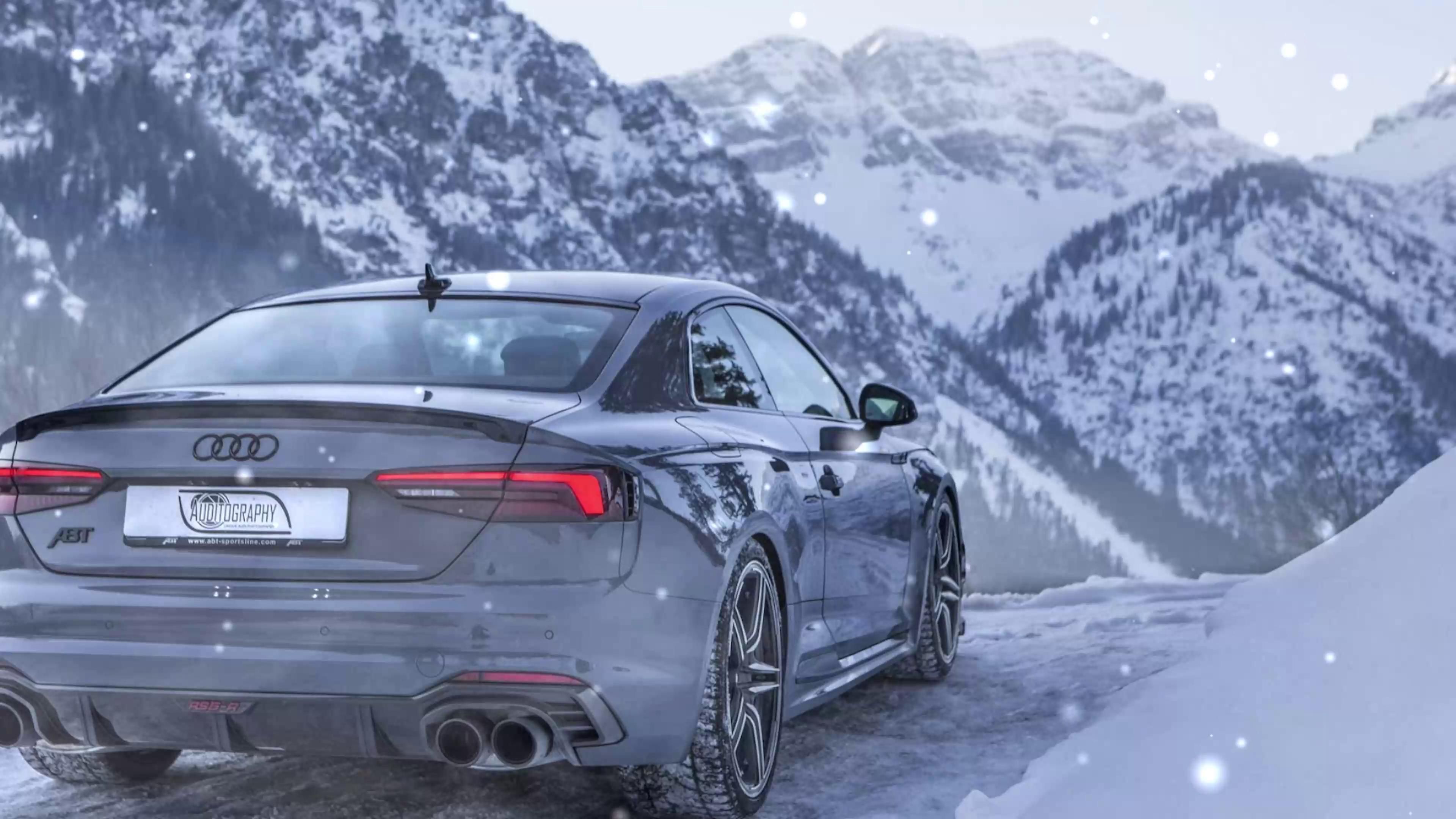 3840x2160 Parked Audi in Winter Live Wallpaper