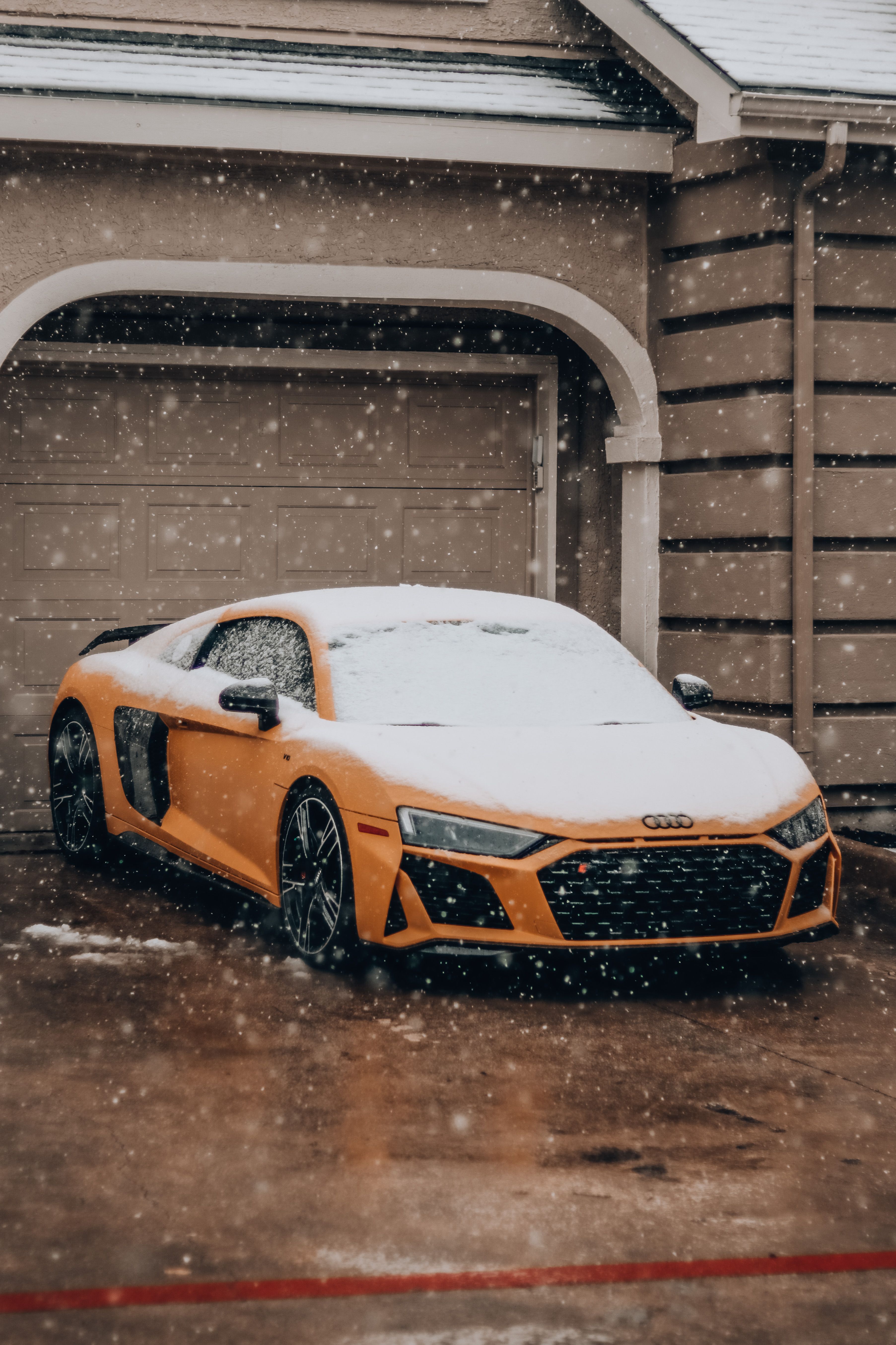 3610x5415 A Sports Car Covered in Snow · Free