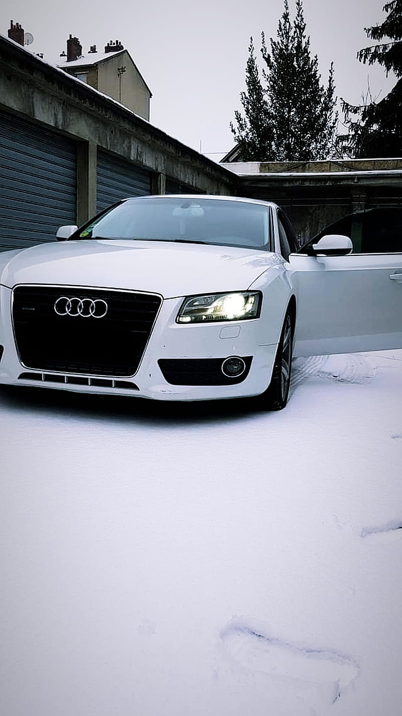 800x1422 Audi A audia car, light, pearl, snow, white, HD phone wallpaper