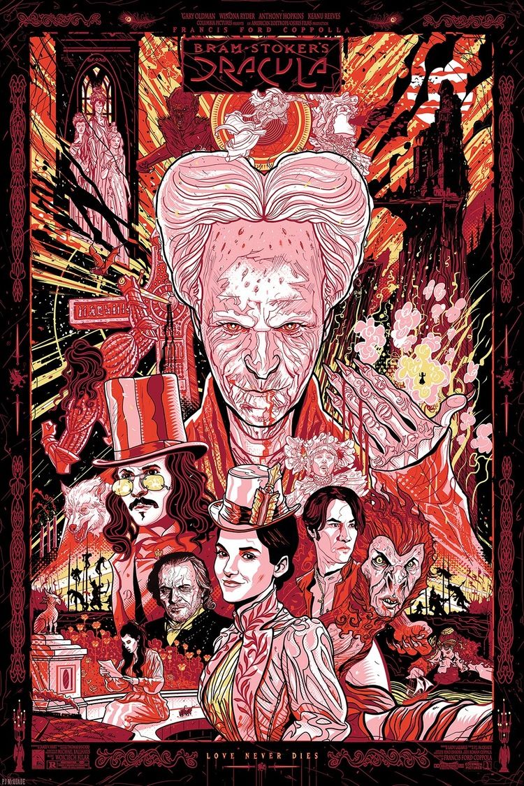 750x1125 BRAM STOKER'S DRACULA Tribute Art Screen Print