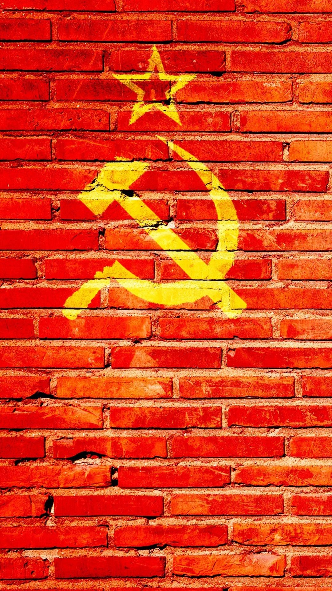 1080x1920 Red Bricks Wall, Hammer And Sickle 1080x1920 IPhone 8 7 6 6S Plus Wallpaper, Background, Picture, Image