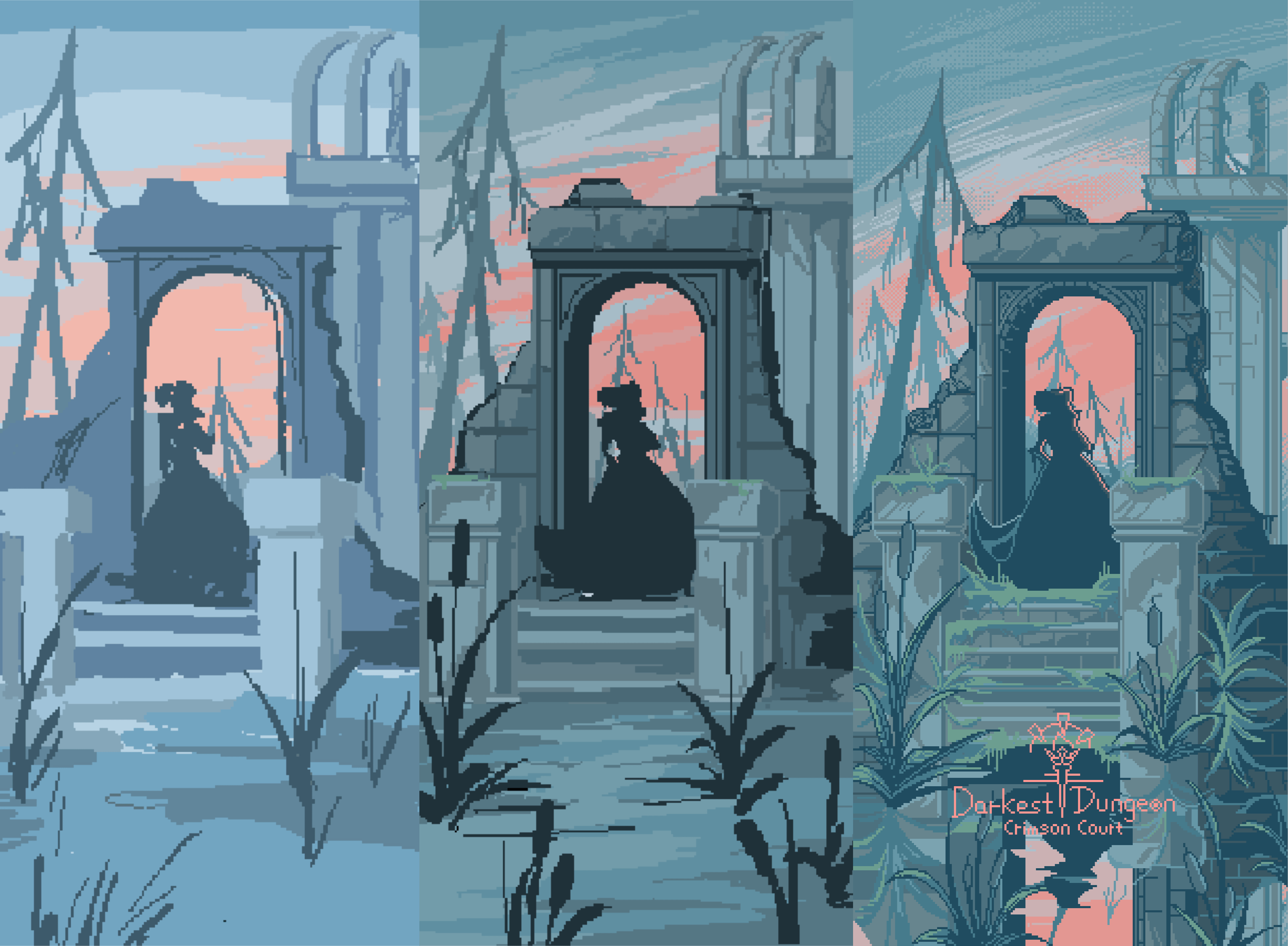 3062x2250 finished my series pixelarts of dungeon.and heres my painting processim too lazy to make animated pics