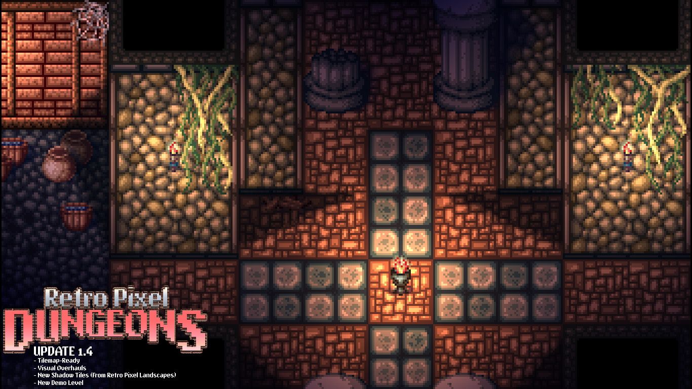 1366x768 Retro Pixel Dungeons