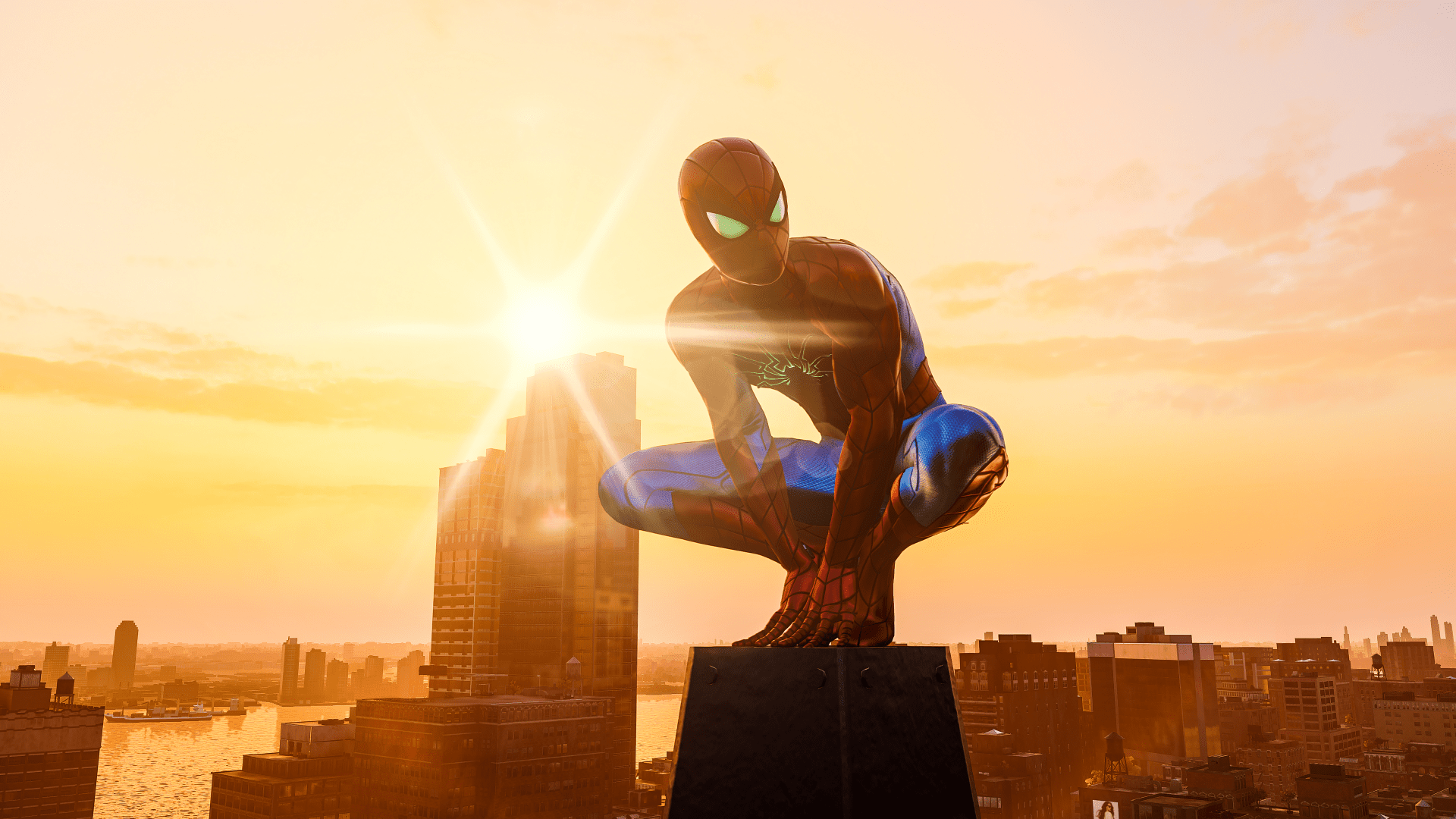 1920x1080 Spider Man PS4: Ultra HD Sunset Skyline Wallpaper By Kornerx2160