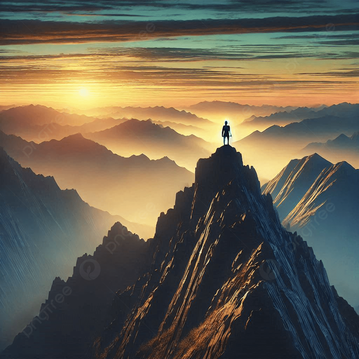 1200x1200 Background Pendaki Berdiri Di Puncak Gunung Saat Matahari Terbenam Foto Petualangan Lanskap Yang Menakjubkan, Puncak Gunung, Matahari Terbenam Yang Menakjubkan, Gunung untuk Unduhan Gratis