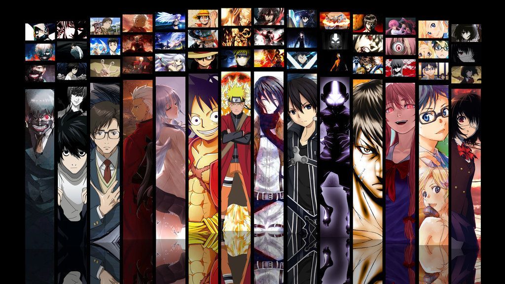 1024x576 Collage Anime Wallpaper