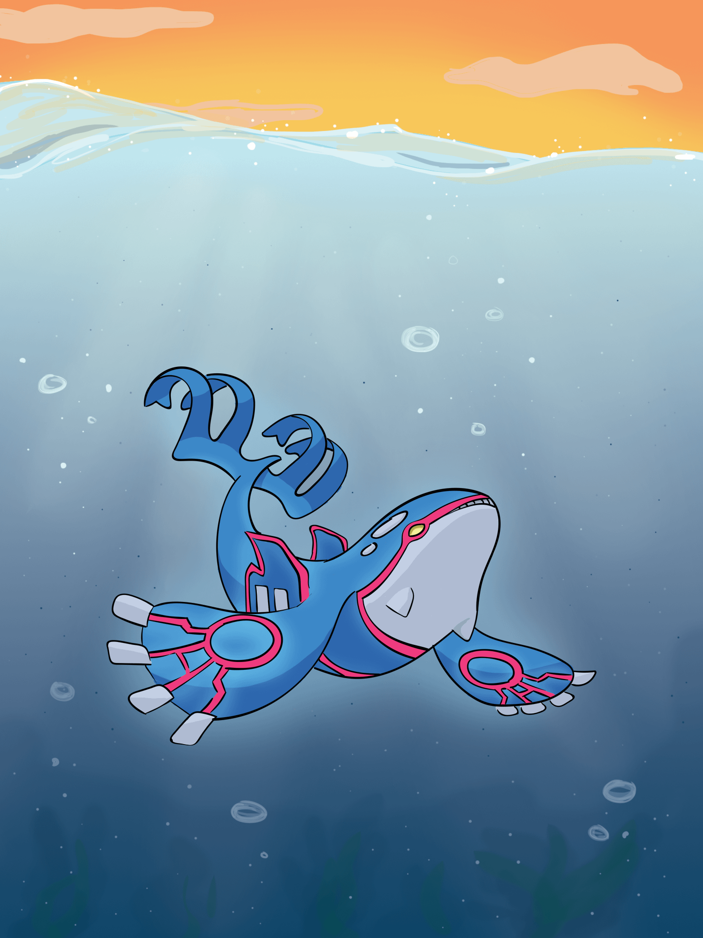 1440x1920 Kyogre Phone Wallpaper!