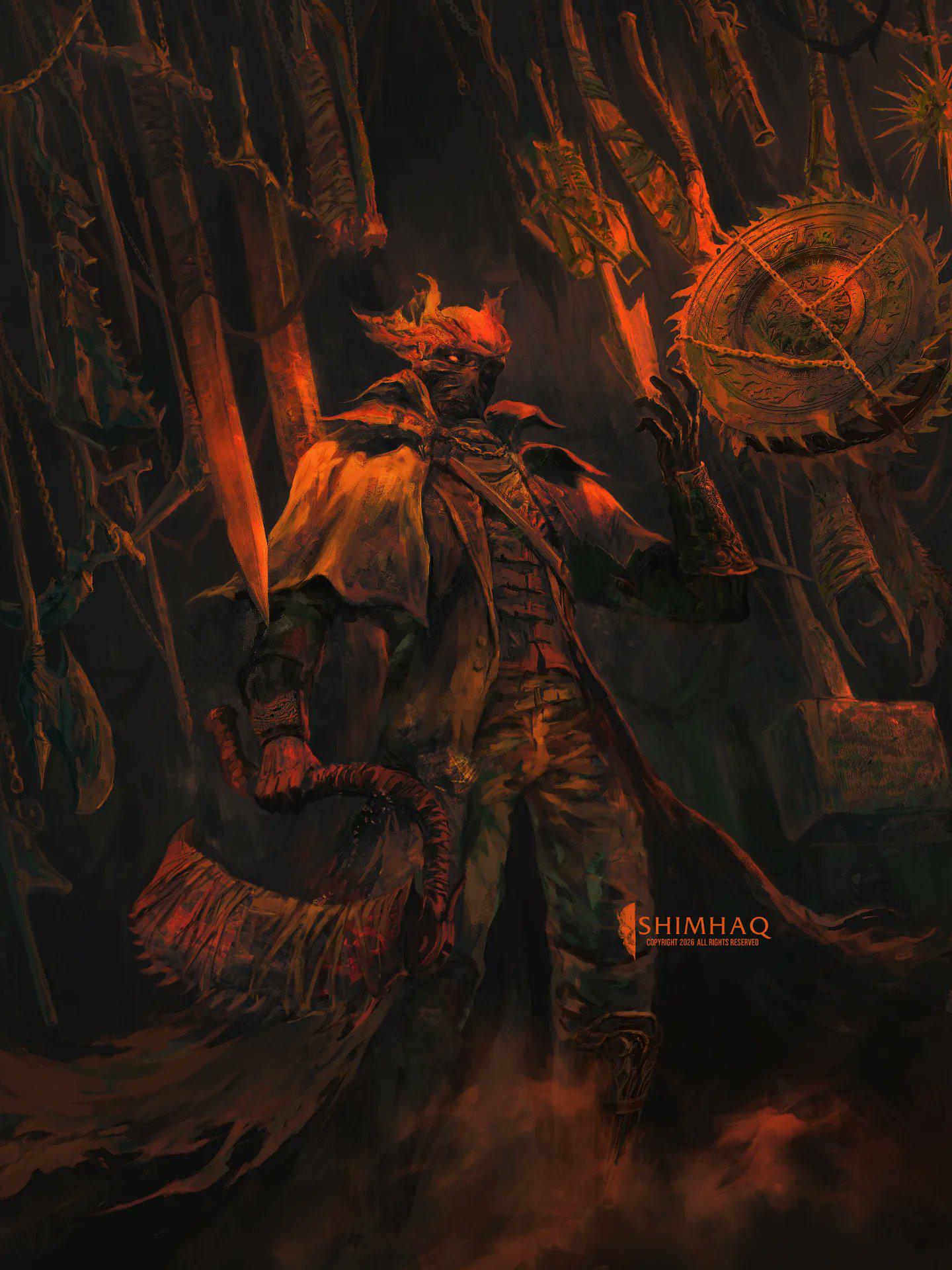 1440x1920 New Bloodborne piece, an excuse to draw the weapons