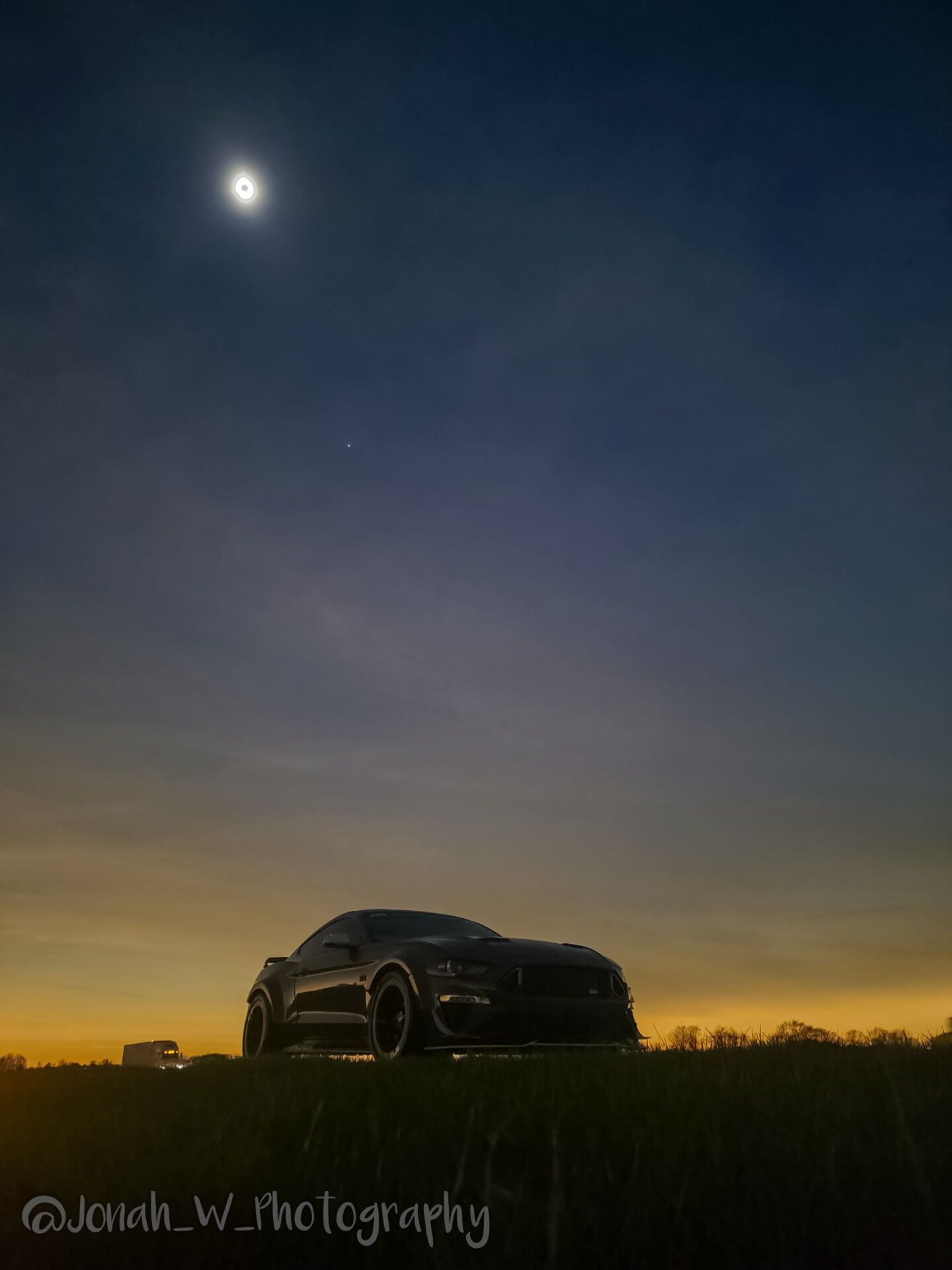 1440x1920 A Mustang's Magnificent Moment During The Solar Eclipse