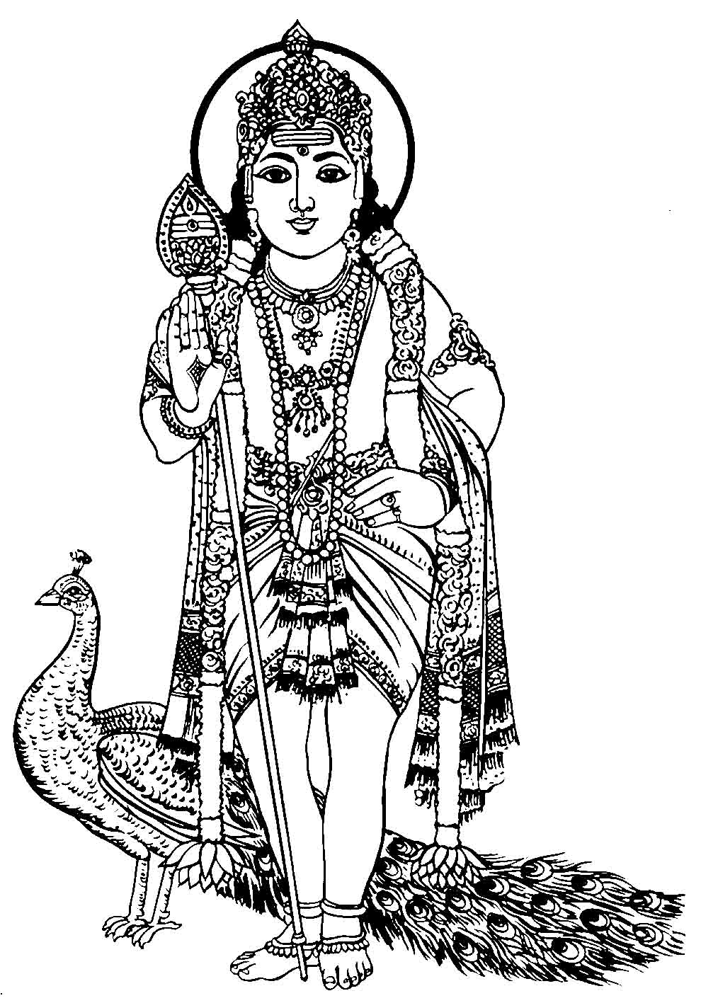 990x1417 HD LORD MURUGAN BLACK & WHITE CLIPART IMAGES