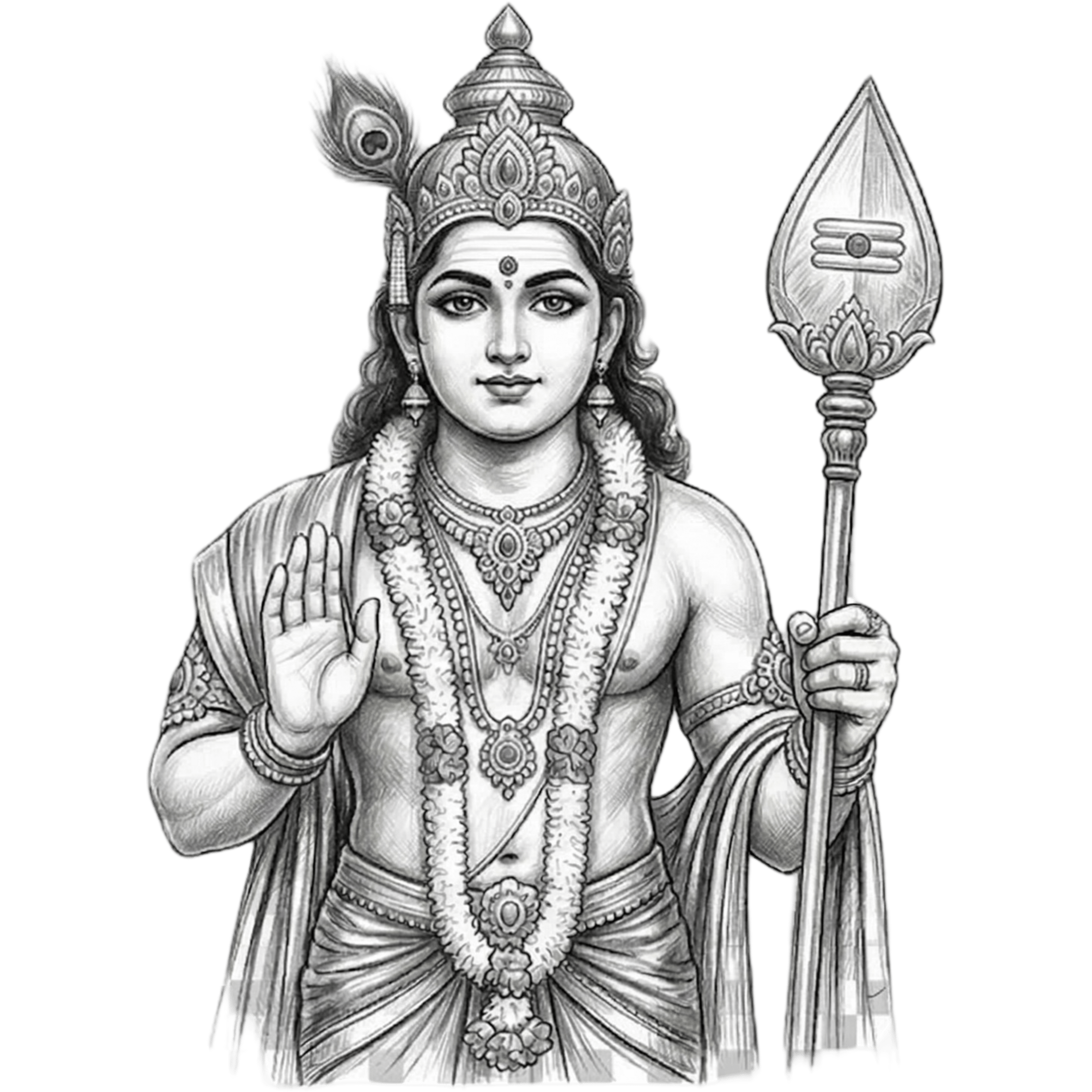 2754x2754 Top murugan lineart png free