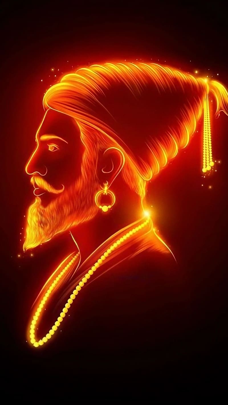 800x1422 Shivaji Maharaj Yanchi, Orange Art, maharaj, maratha empire, HD phone wallpaper