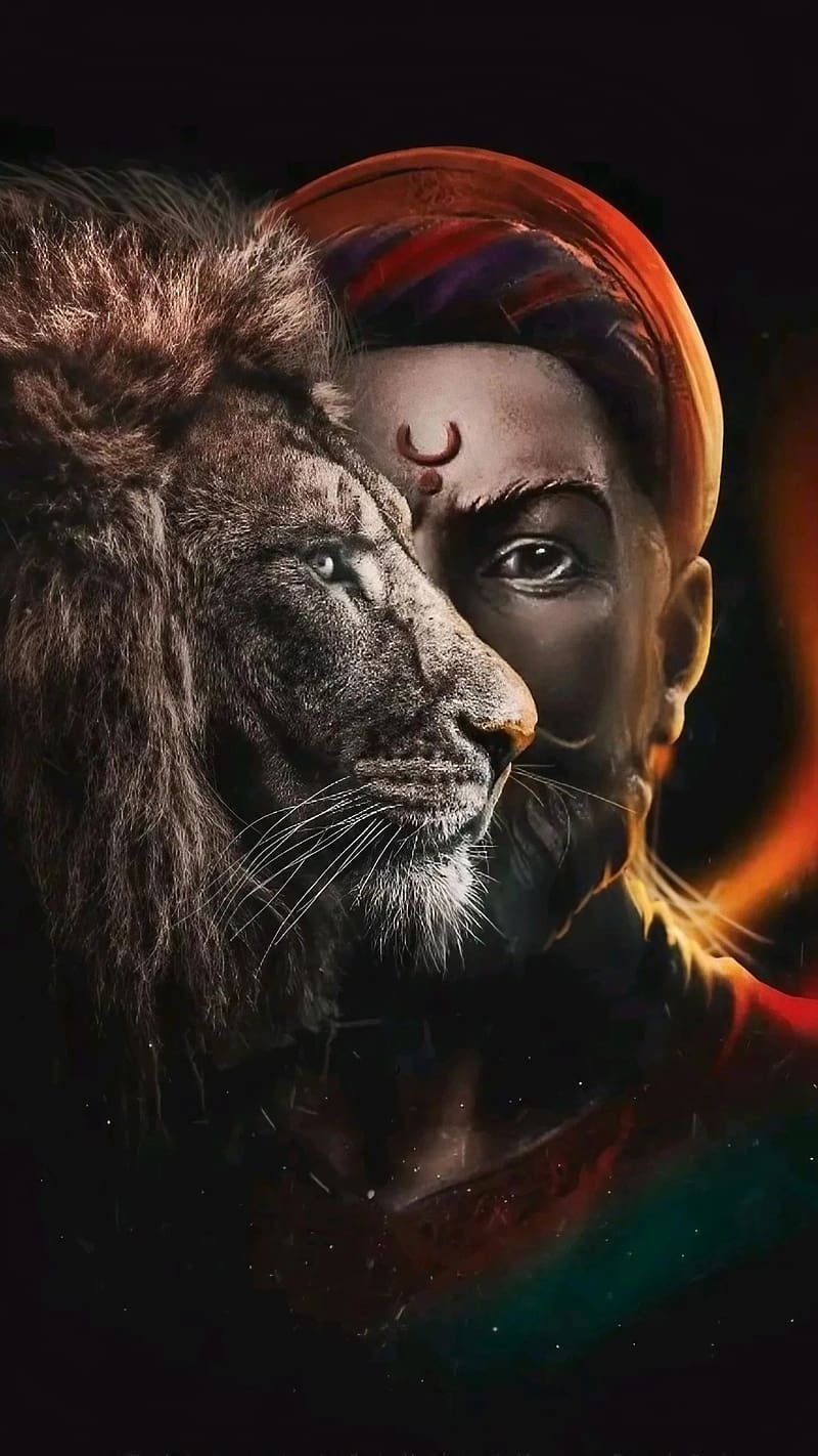 800x1422 Chhatrapati Shivaji Maharaj Ke, Half Lion And Shivaji Maharaj, father of indian navy, HD phone wallpaper