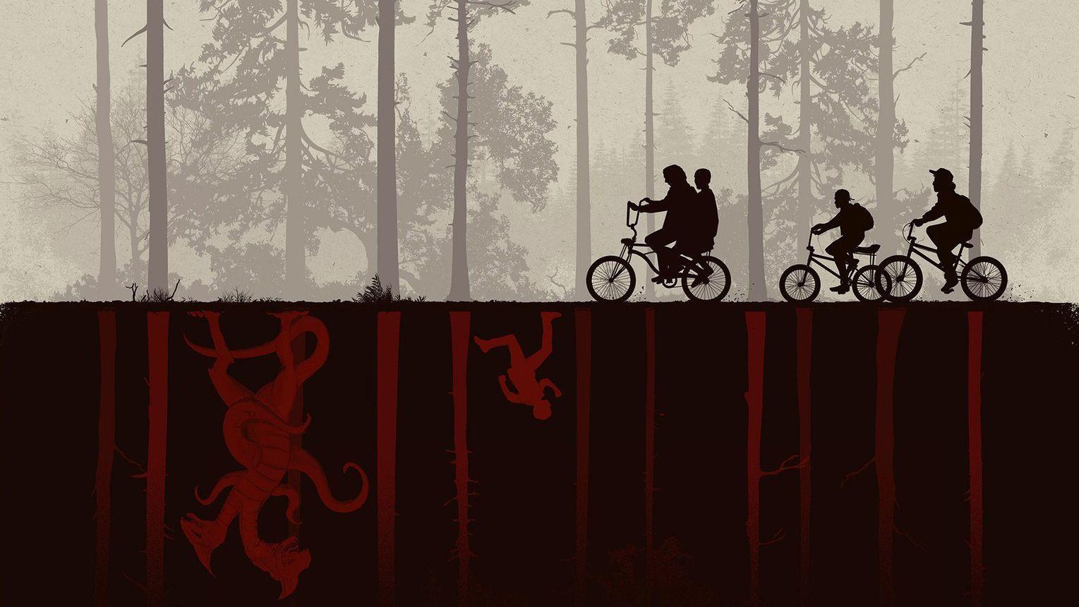HD wallpaper Stranger Things Netflix TV bicycle 4K tree  transportation  Wallpaper Flare