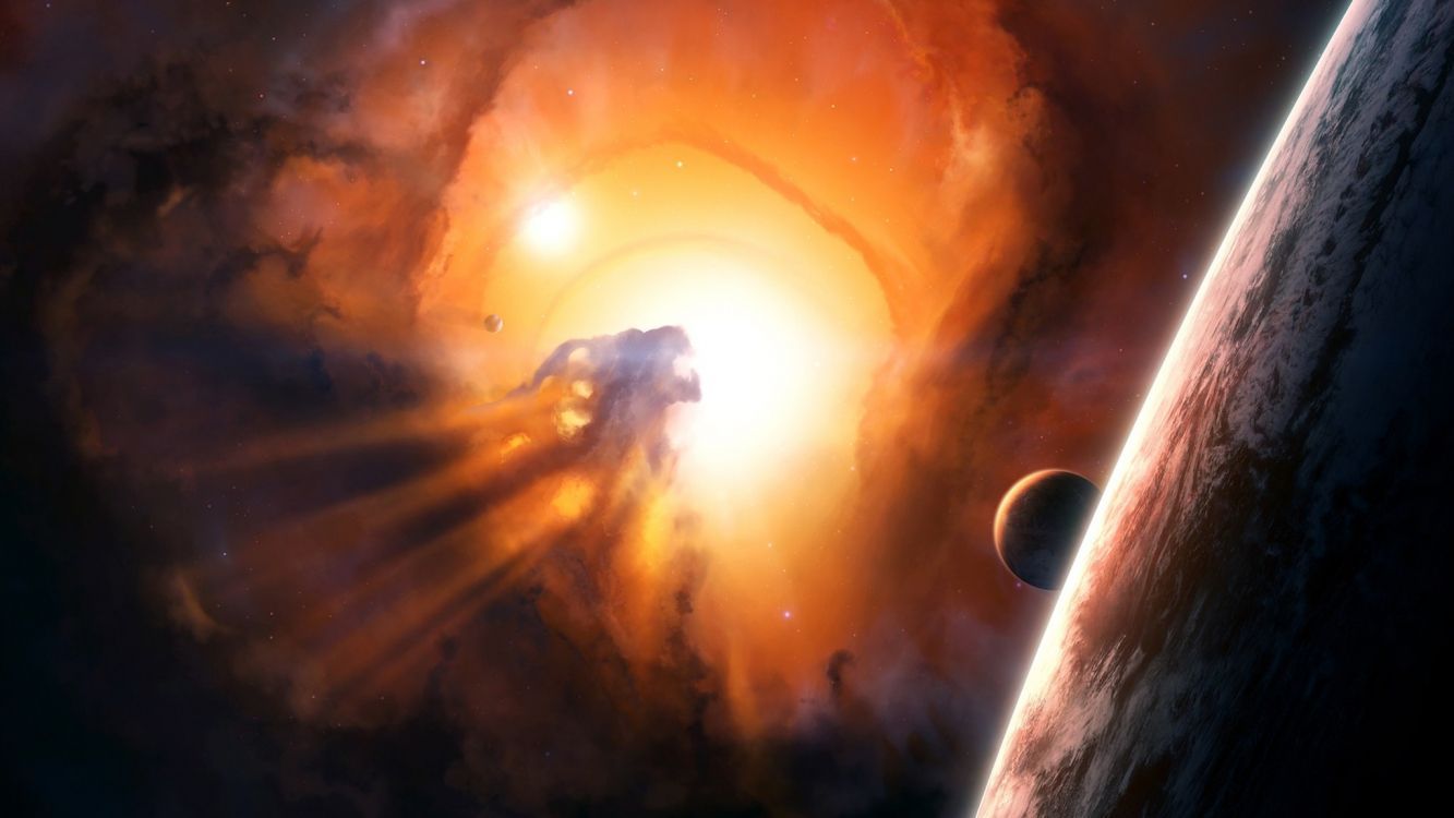 1333x750 Wallpaper Sun in The Sky During Night Time, Background Free Image
