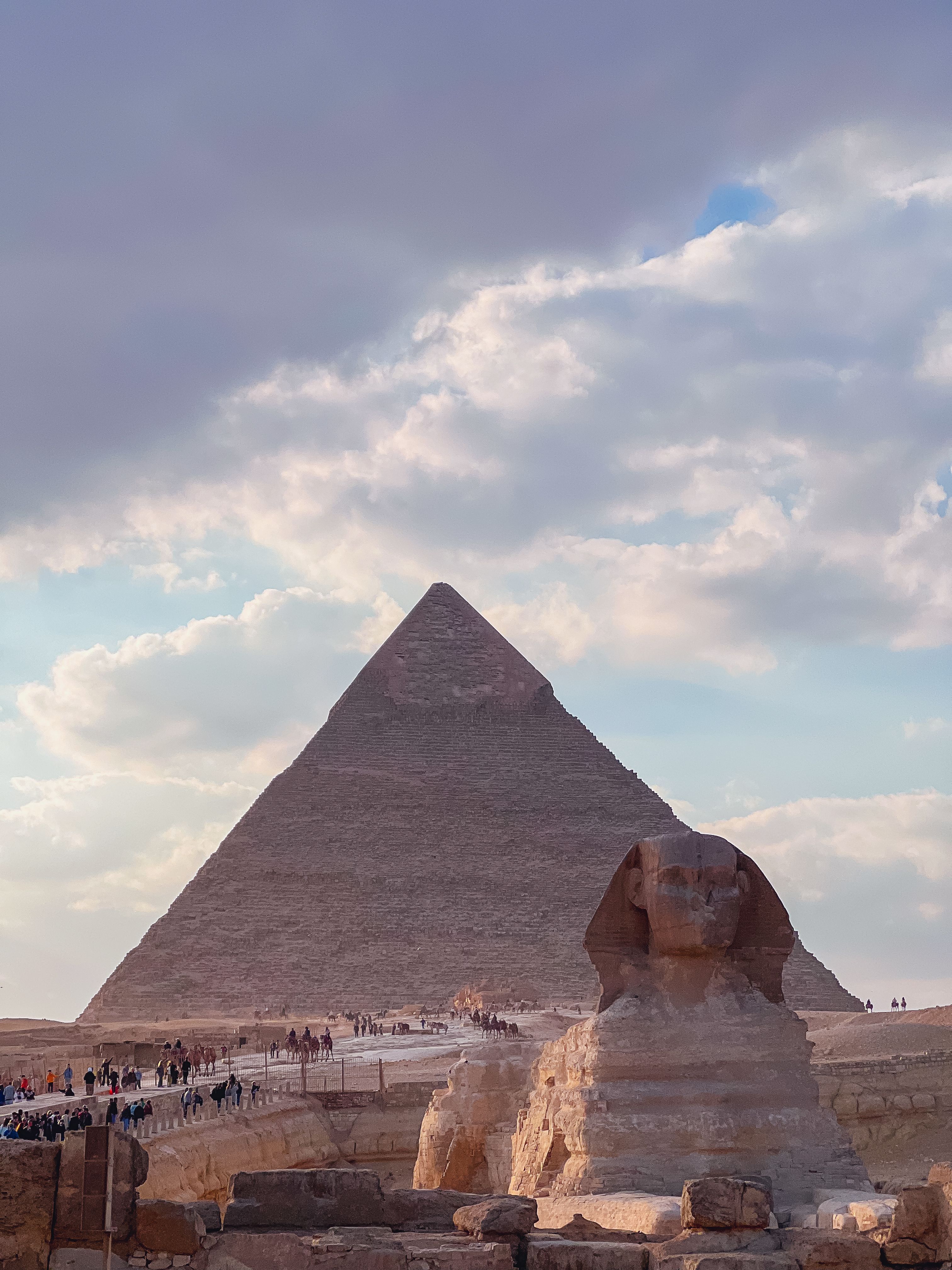 3024x4032 Sphinx and Pyramid of Giza under Cloudy Sky · Free