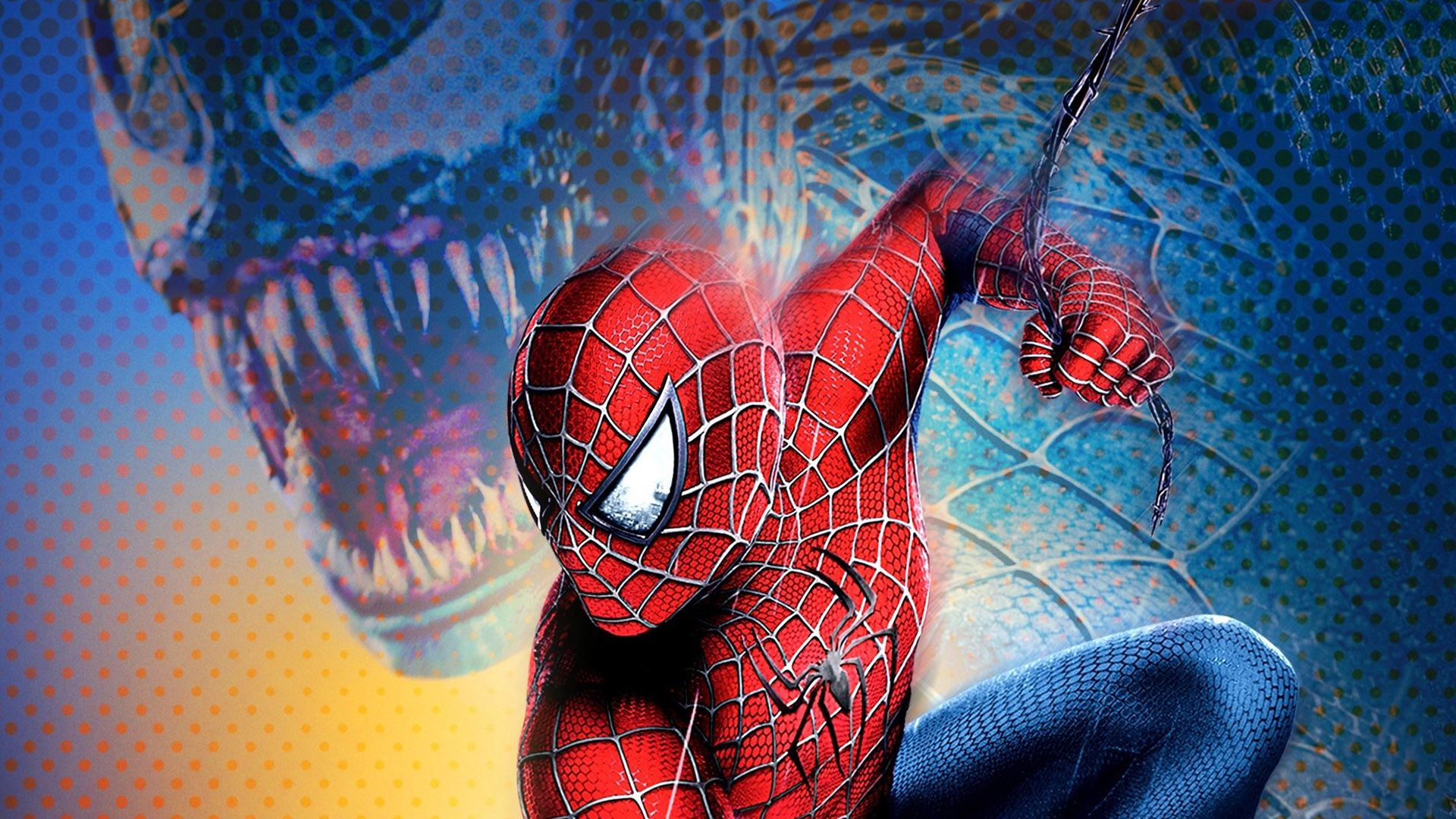 1920x1080 Desktop wallpaper: Spider Man Tobey Maguire, Venom, Spider Man, Movie 4K free download for PC. 424915