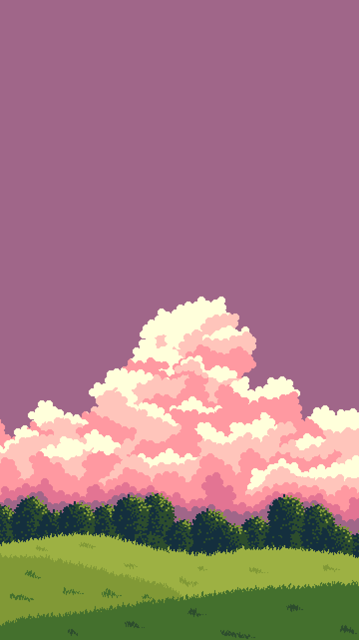 720x1282 Landscape with Pink Clouds Phone Wallpaper