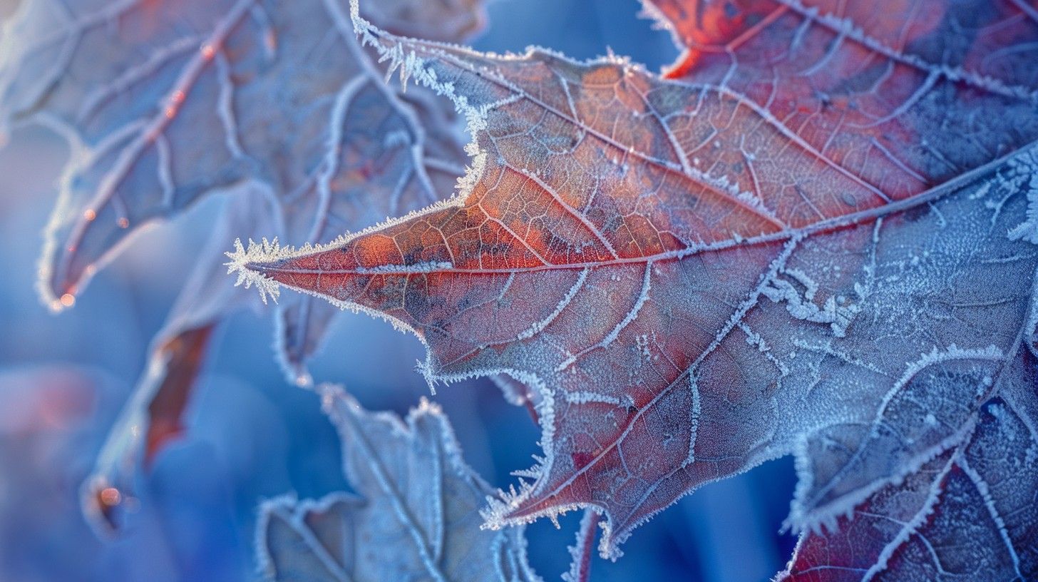 1456x816 Download Frosty Autumn Leaves Image, Leaves, Autumn