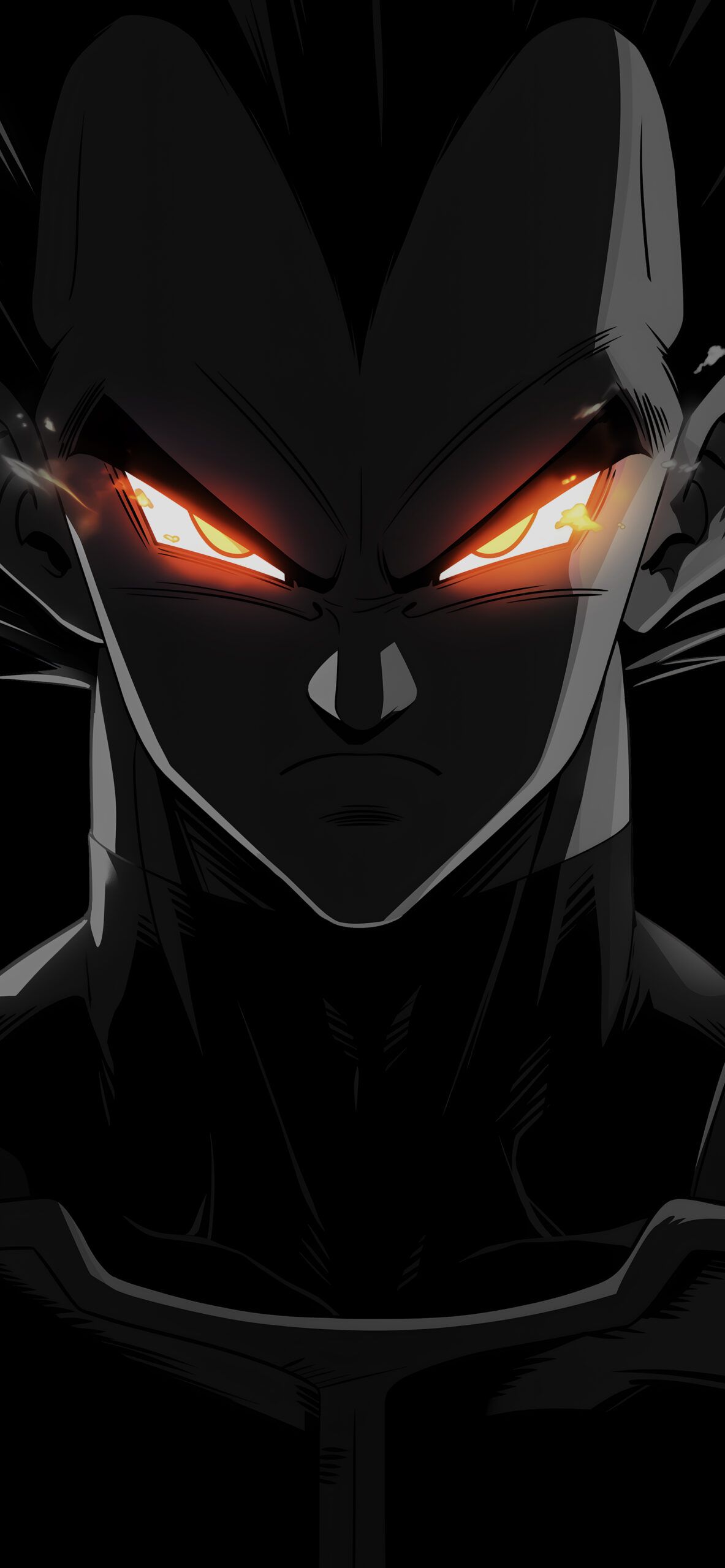 1183x2560 Vegeta Glowing Eyes Epic Black Wallpaper Anime Wallpaper