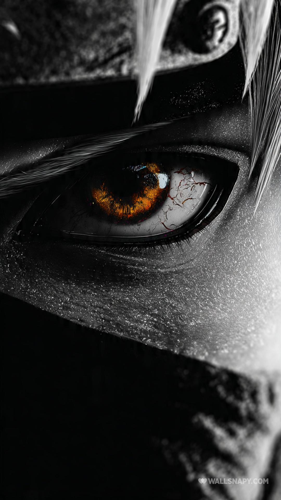 1080x1920 Naruto uzumaki glowing eye amoled black anime wallpaper