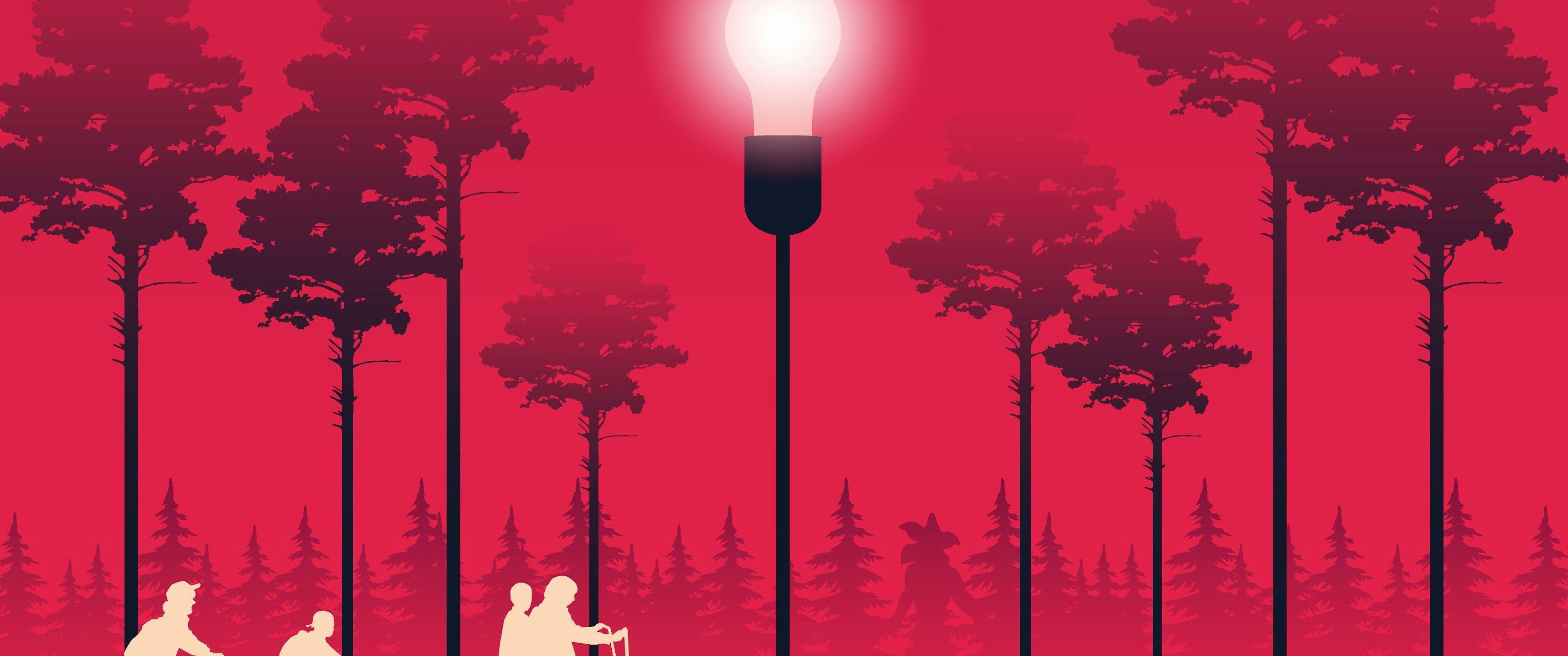 3440x1440 Stranger Things Minimalist 4K Wallpaper