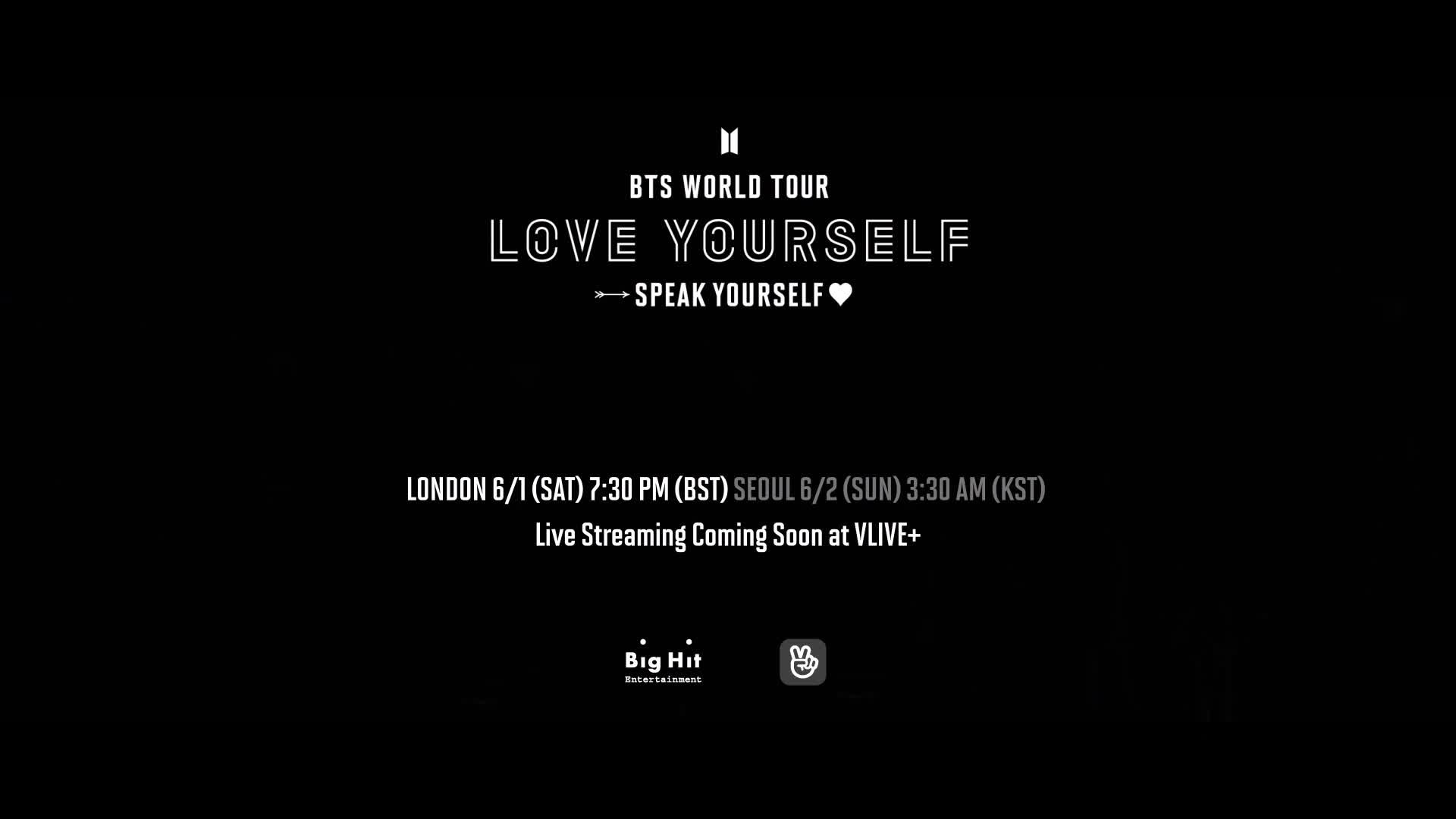 1920x1080 BTS WORLD TOUR 'LOVE YOURSELF: SPEAK YOURSELF' in Wembley Stadium VLIVE+ Coming Soon