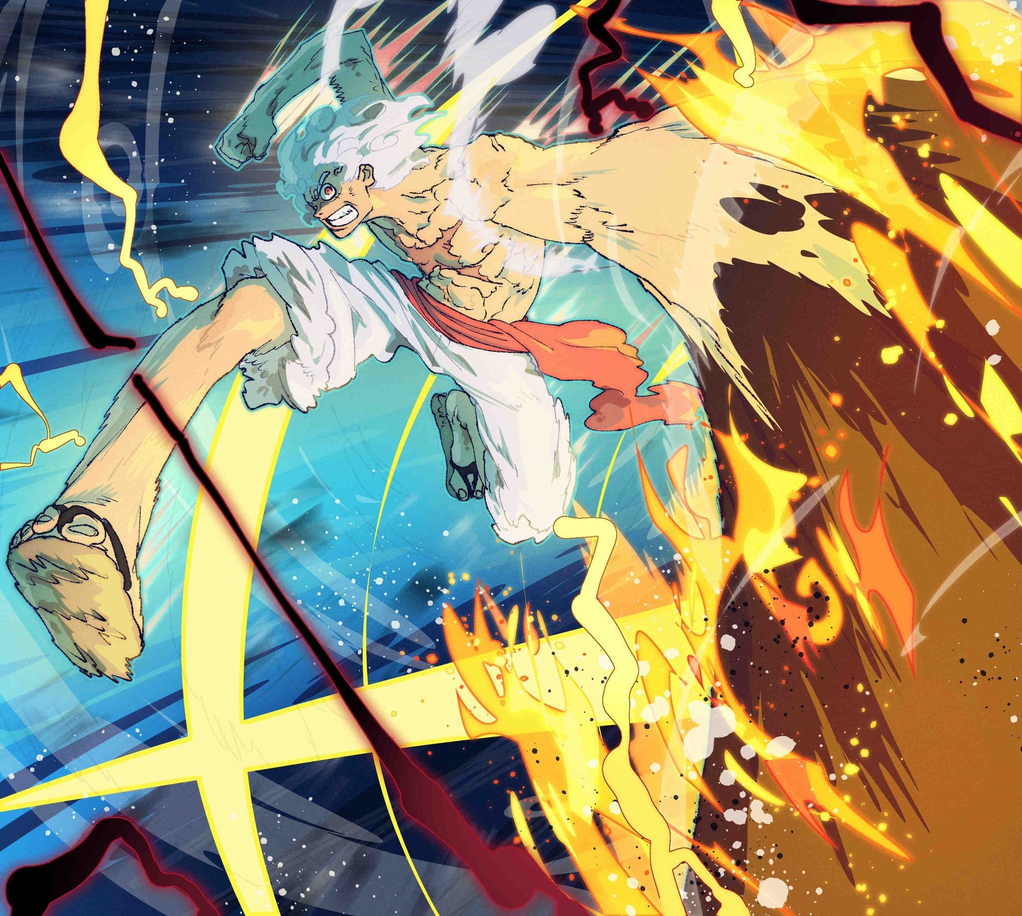 2048x1836 Continuation of the battle between Luffy and Kizaru