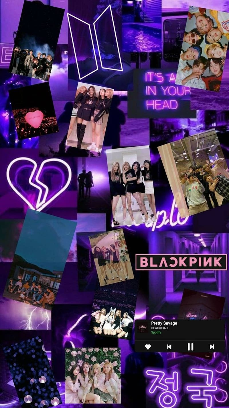 800x1422 Bts And Blackpink, Purple Aesthetic, korean singers, kpop, HD phone wallpaper