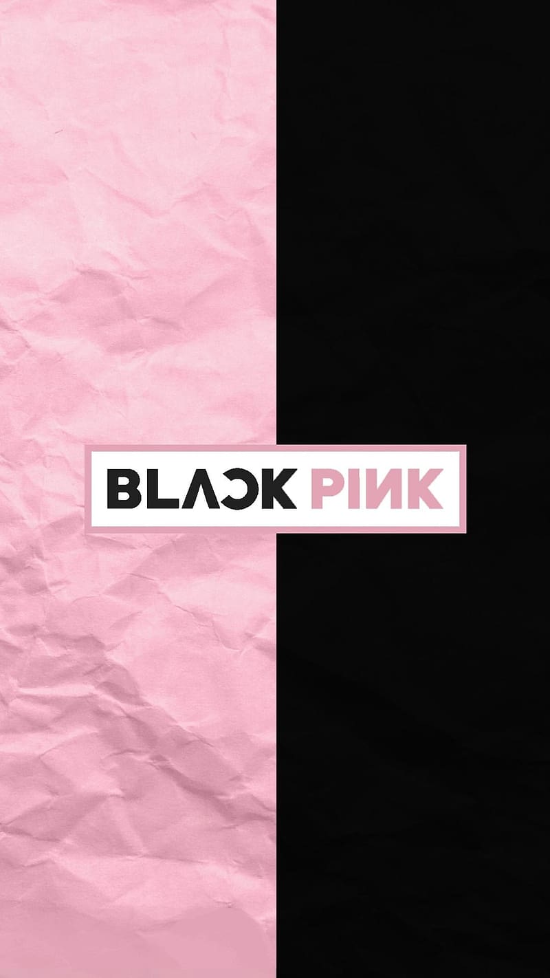 800x1422 Blackpink Logo Half Pink And Half Black, blackpink logo, half pink and half black, HD phone wallpaper