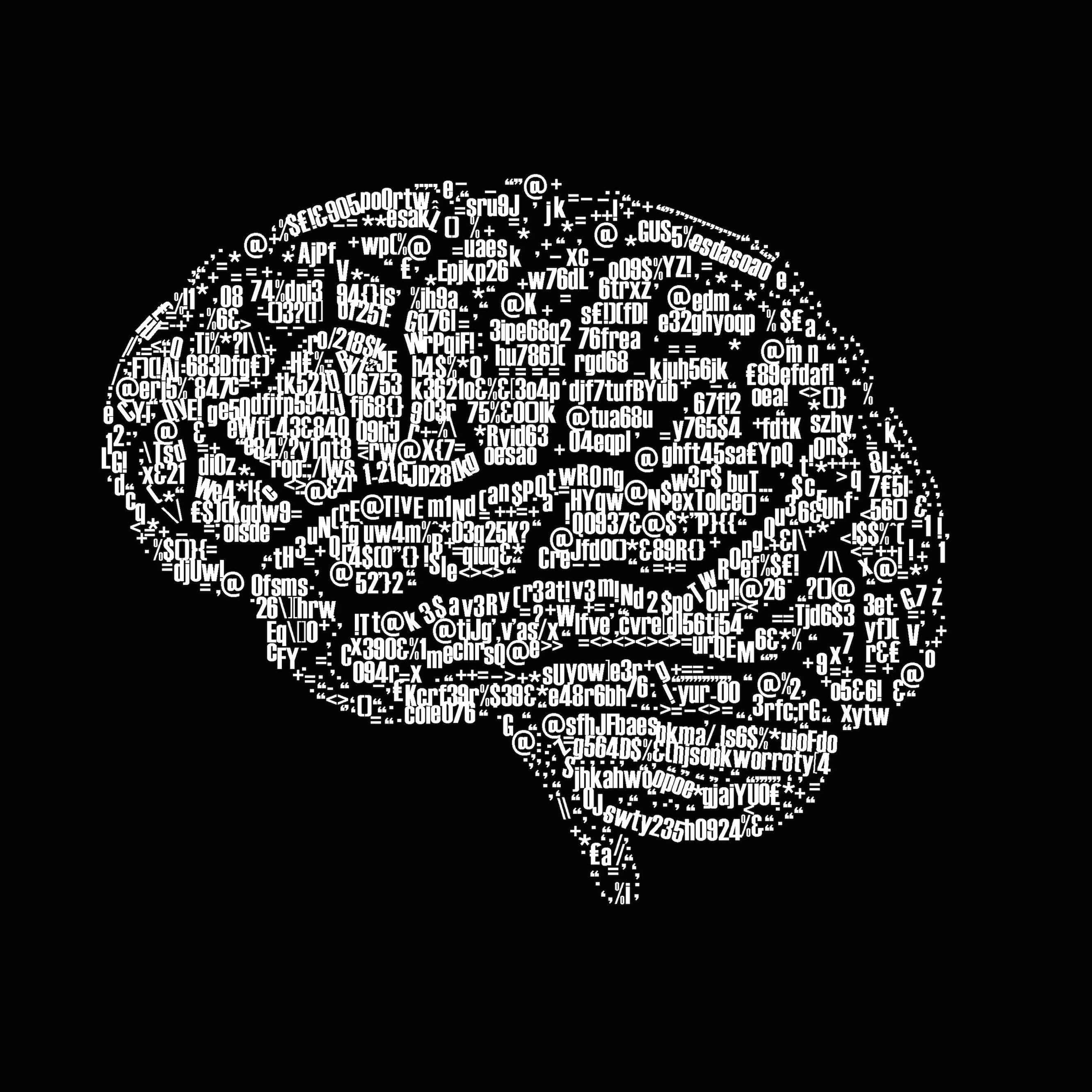2662x2662 Download a white brain with words on it Background