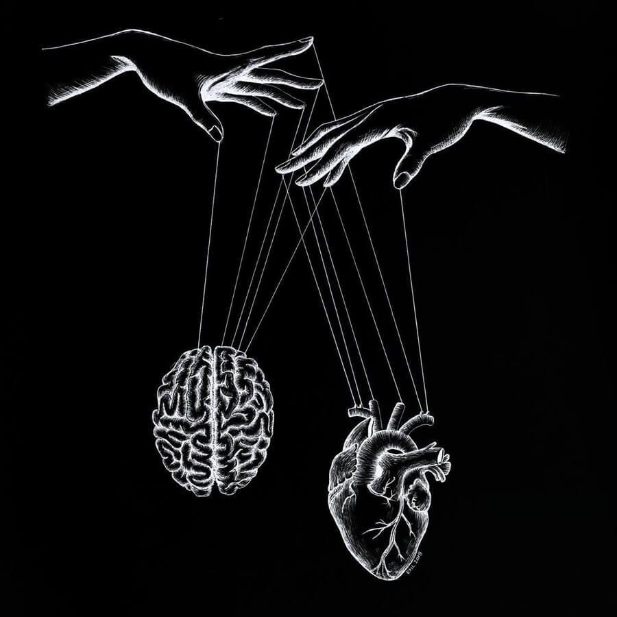 900x900 Brain And Heart Wallpaper