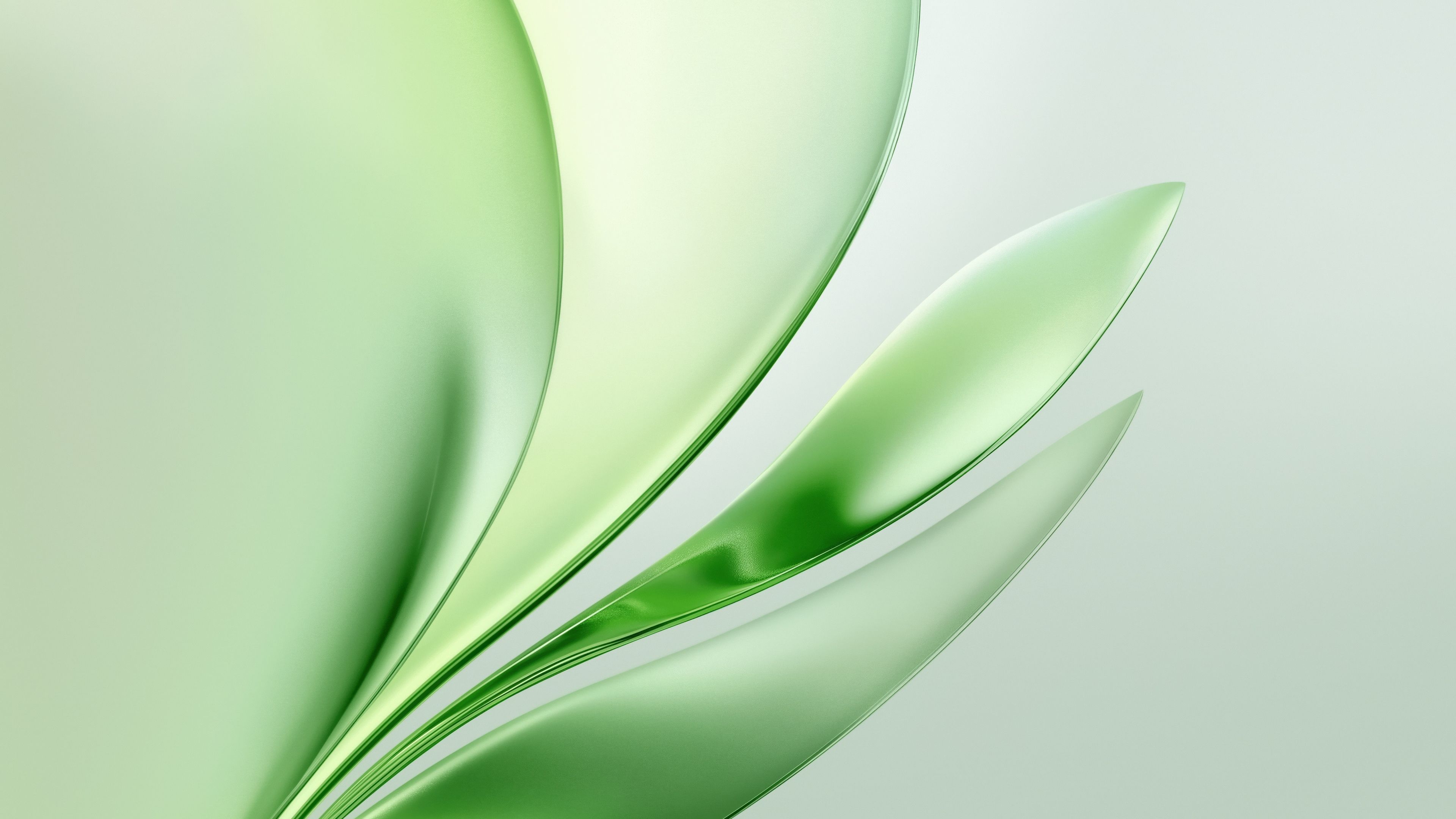3840x2160 Glossy Wallpaper 4K, Green abstract, Modern, 5K