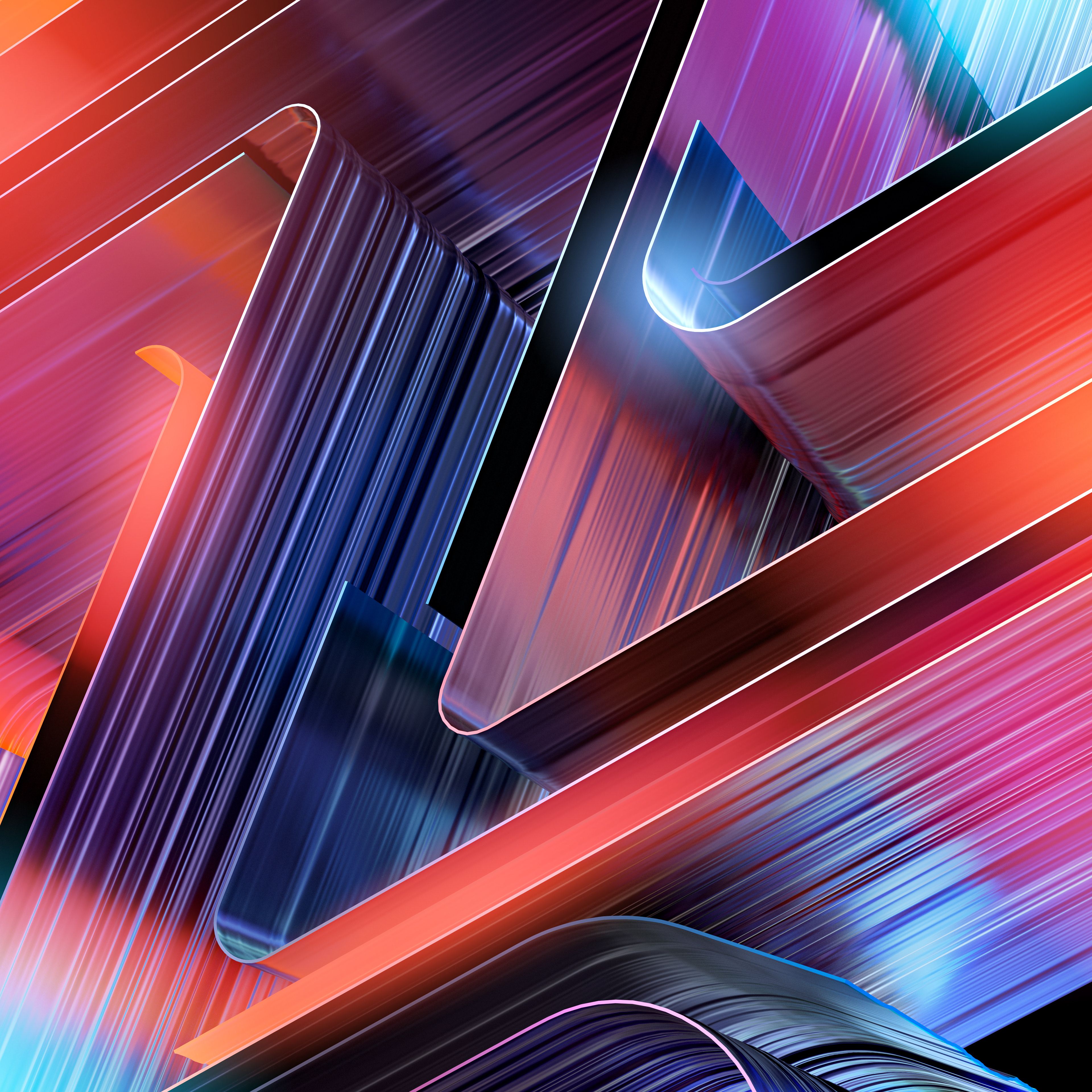 3840x3840 Modern Wallpaper 4K, 3D Render, Abstract art, Neon