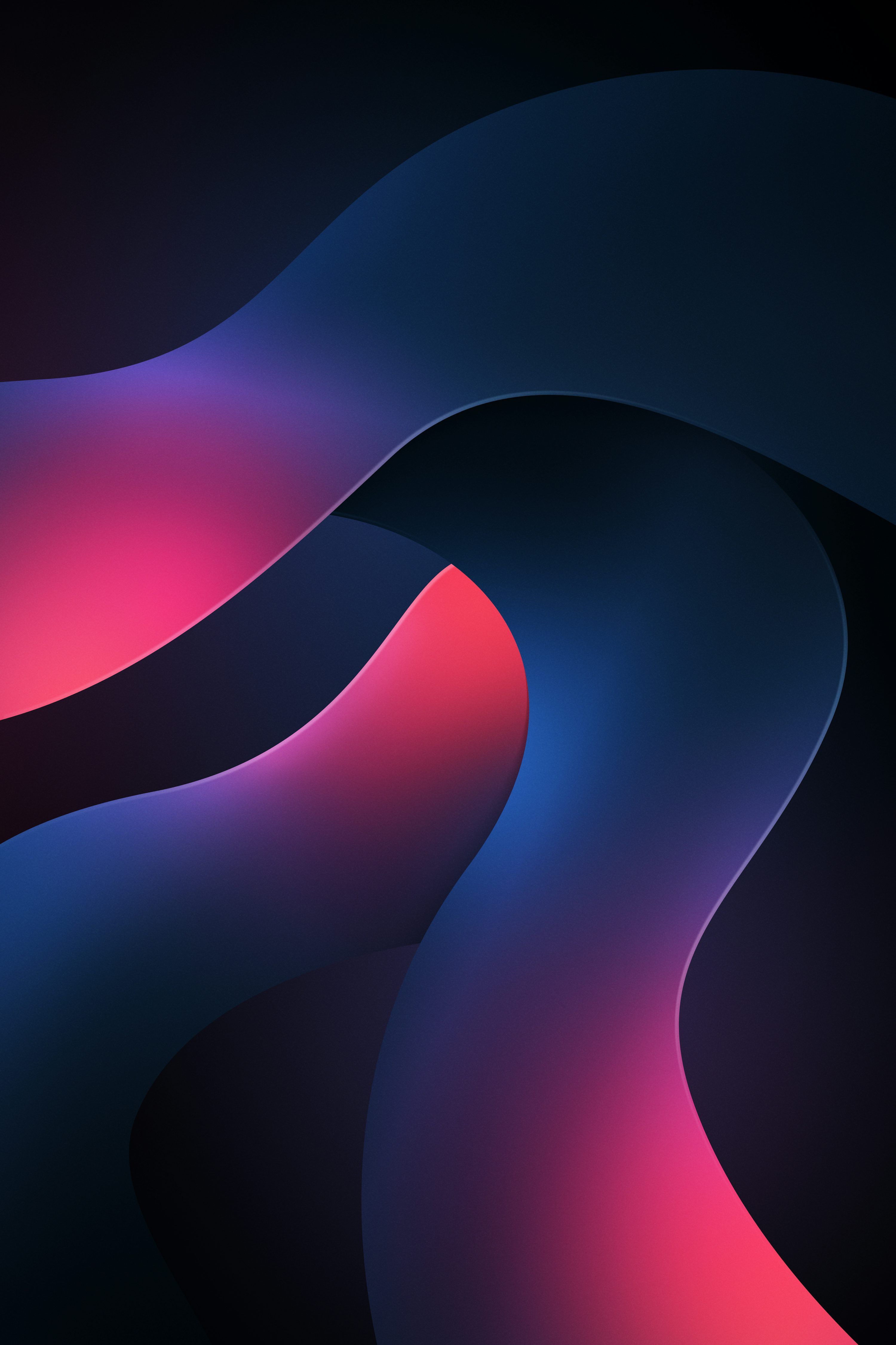 3000x4500 A black and pink abstract background with curves