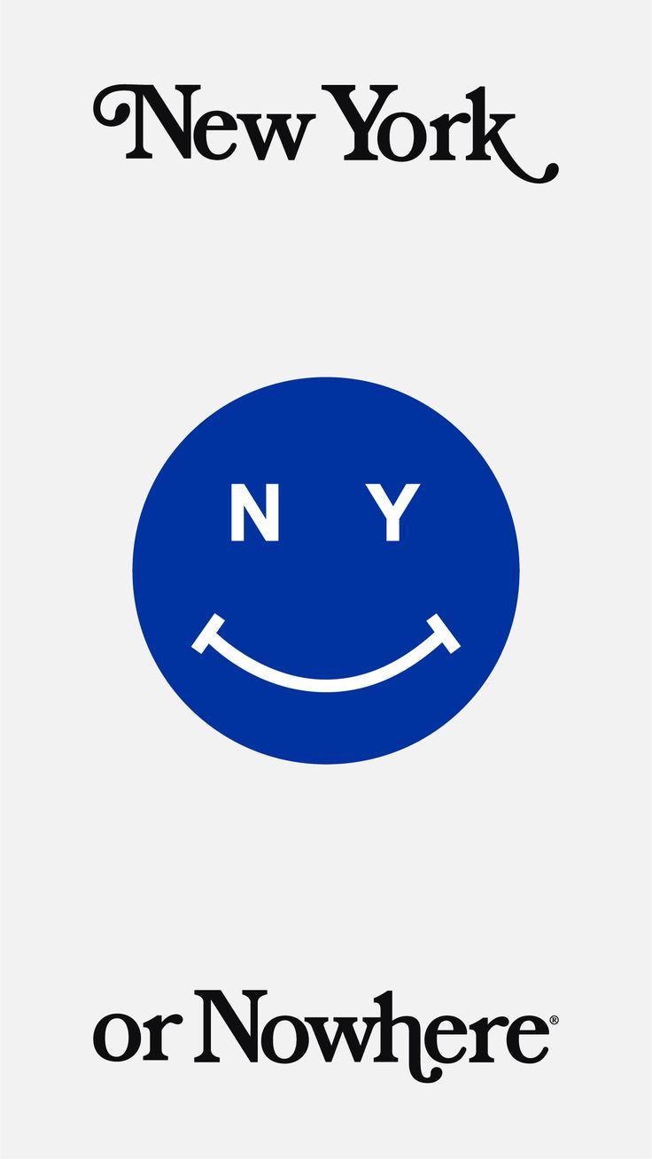 736x1308 New York or Nowhere Phone Wallpaper Smiley Face Blue