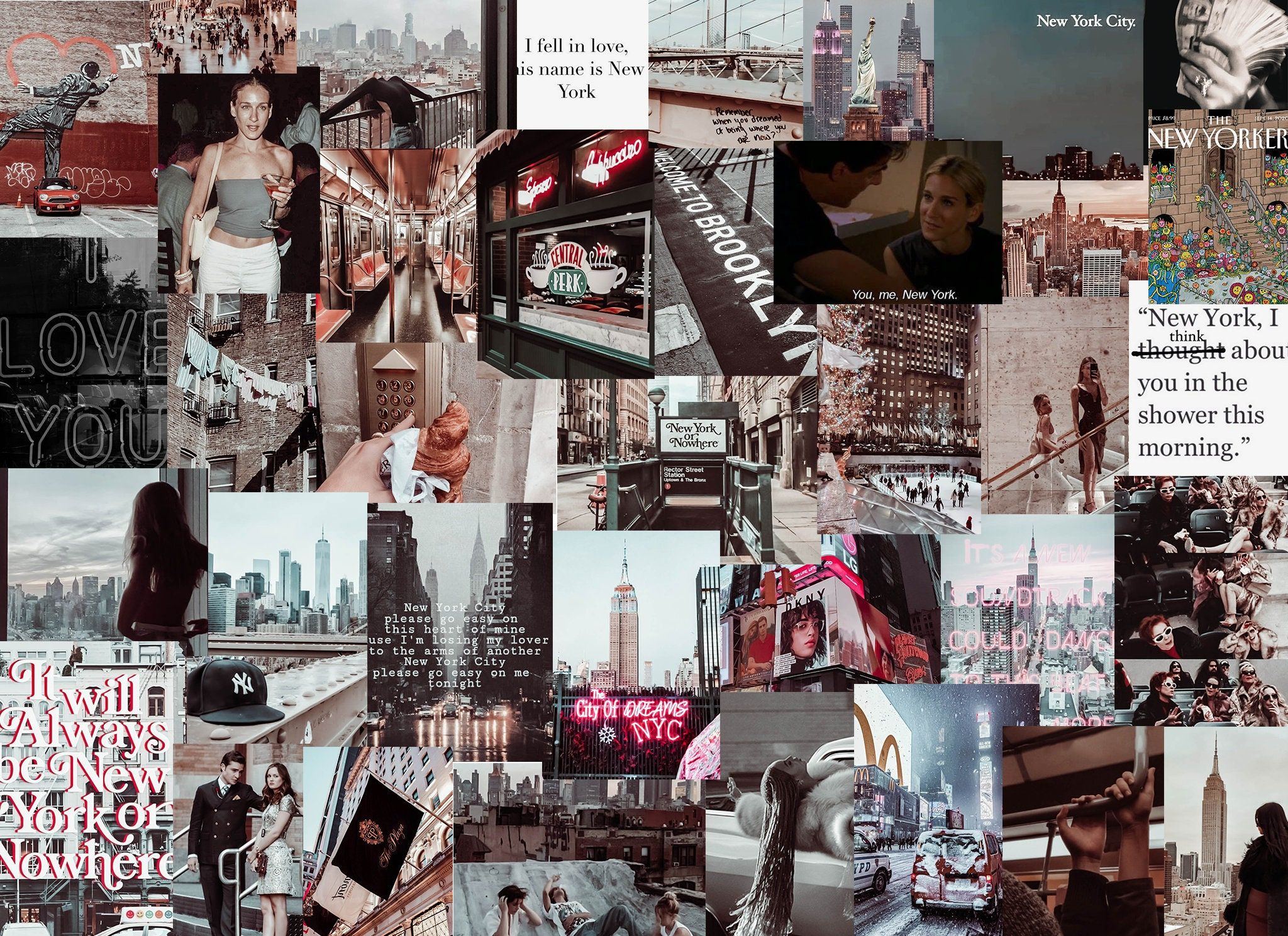 2048x1489 New York City Aesthetic Tumblr Room Decor Collage Kit, VSCO Wall Collage Aesthetic posters Collage Kit, dorm Decor for college girls