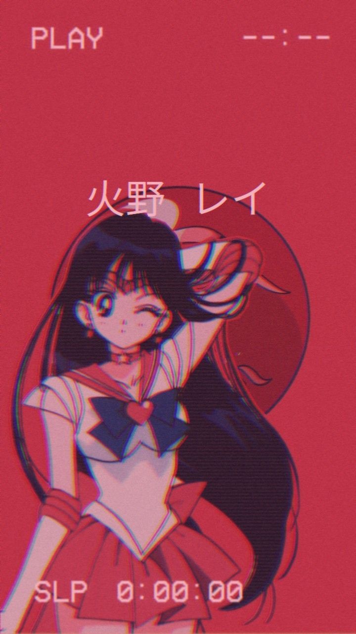 720x1280 Anime Girl Red Aesthetic Wallpaper