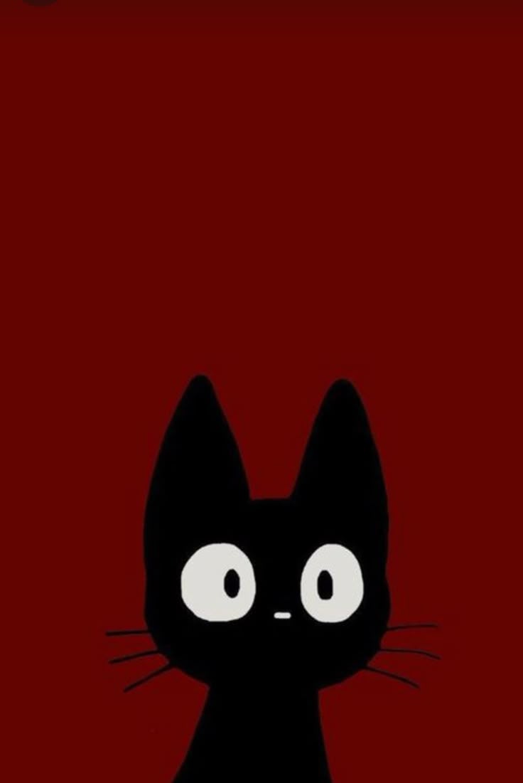 736x1101 Anime red cat. Red and black wallpaper cute, Red black walpaper, Black cat
