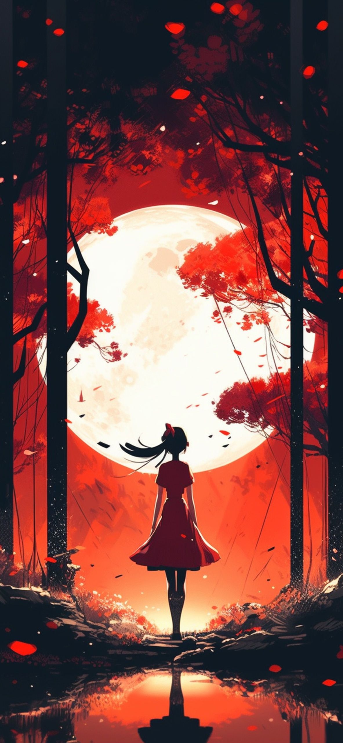 1183x2560 Red Anime iPhone Wallpaper