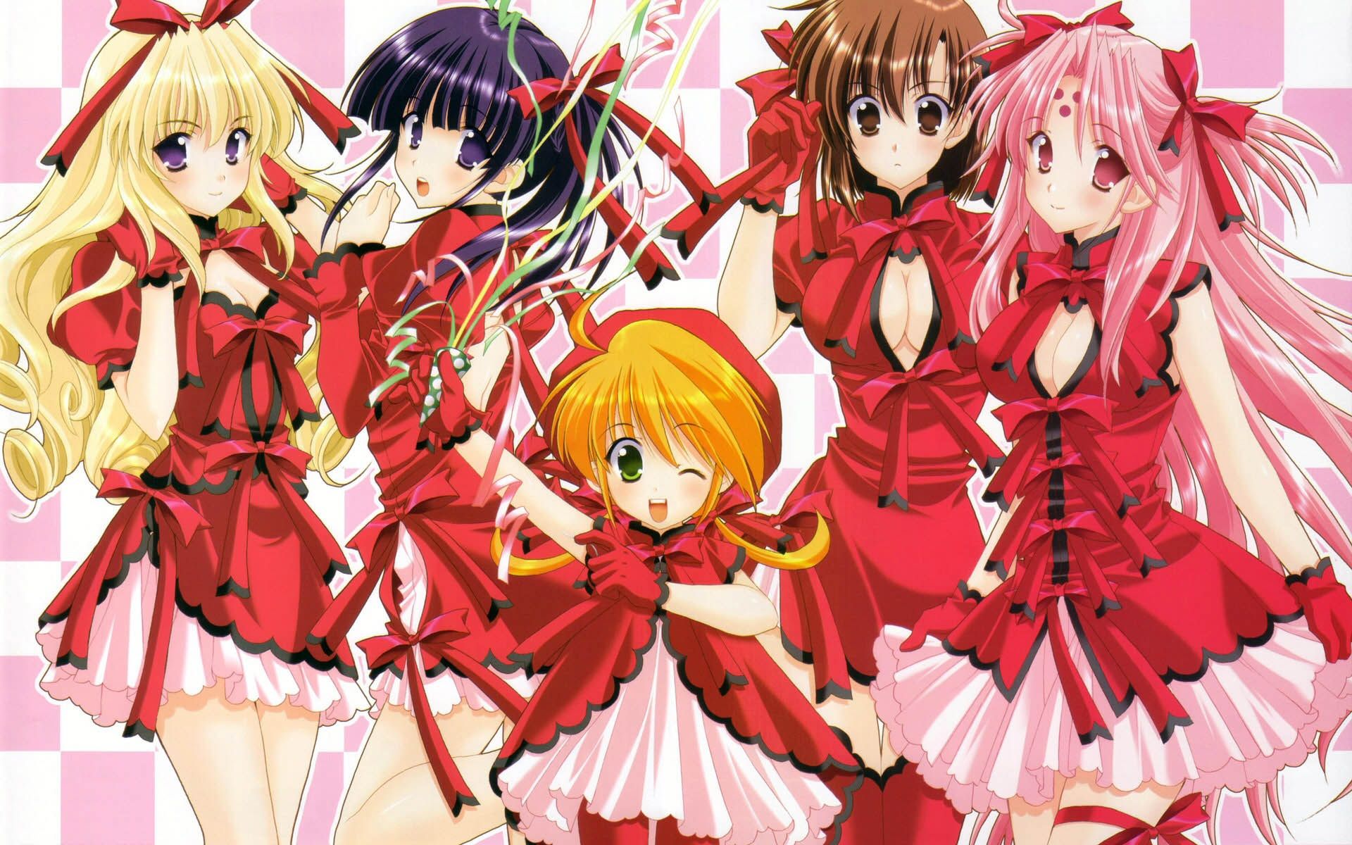1920x1200 Wallpaper Five red anime girl 1920x1200 Picture, Image