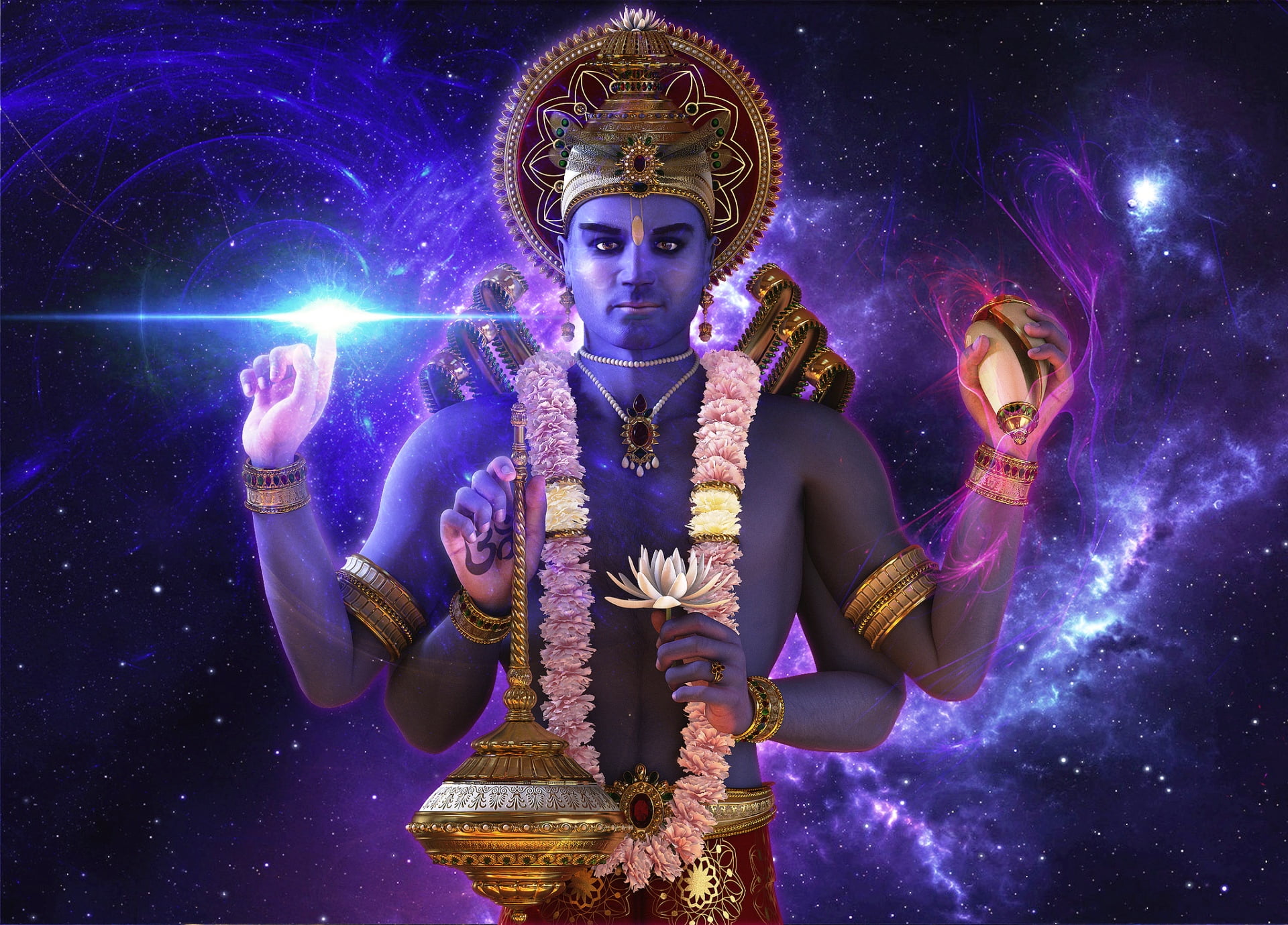 1920x1379 Free download. HD wallpaper: 3D Lord Vishnu, Shiva Nataraja, God, white tigers, indoors, front view