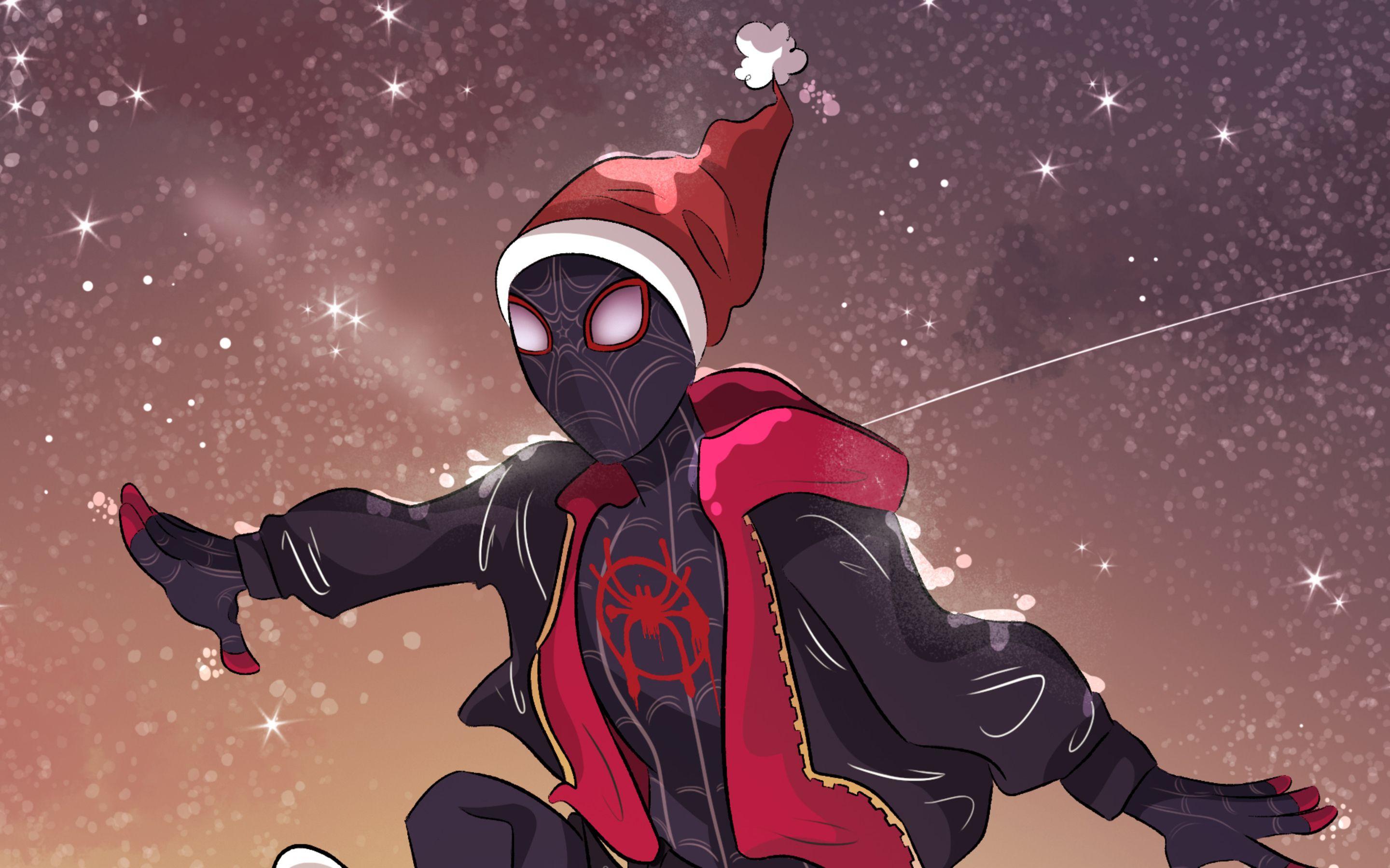 2880x1800 Spider Man Into Spider Verse Christmas Macbook Pro Retina HD 4k Wallpaper, Image, Background, Photo and Picture